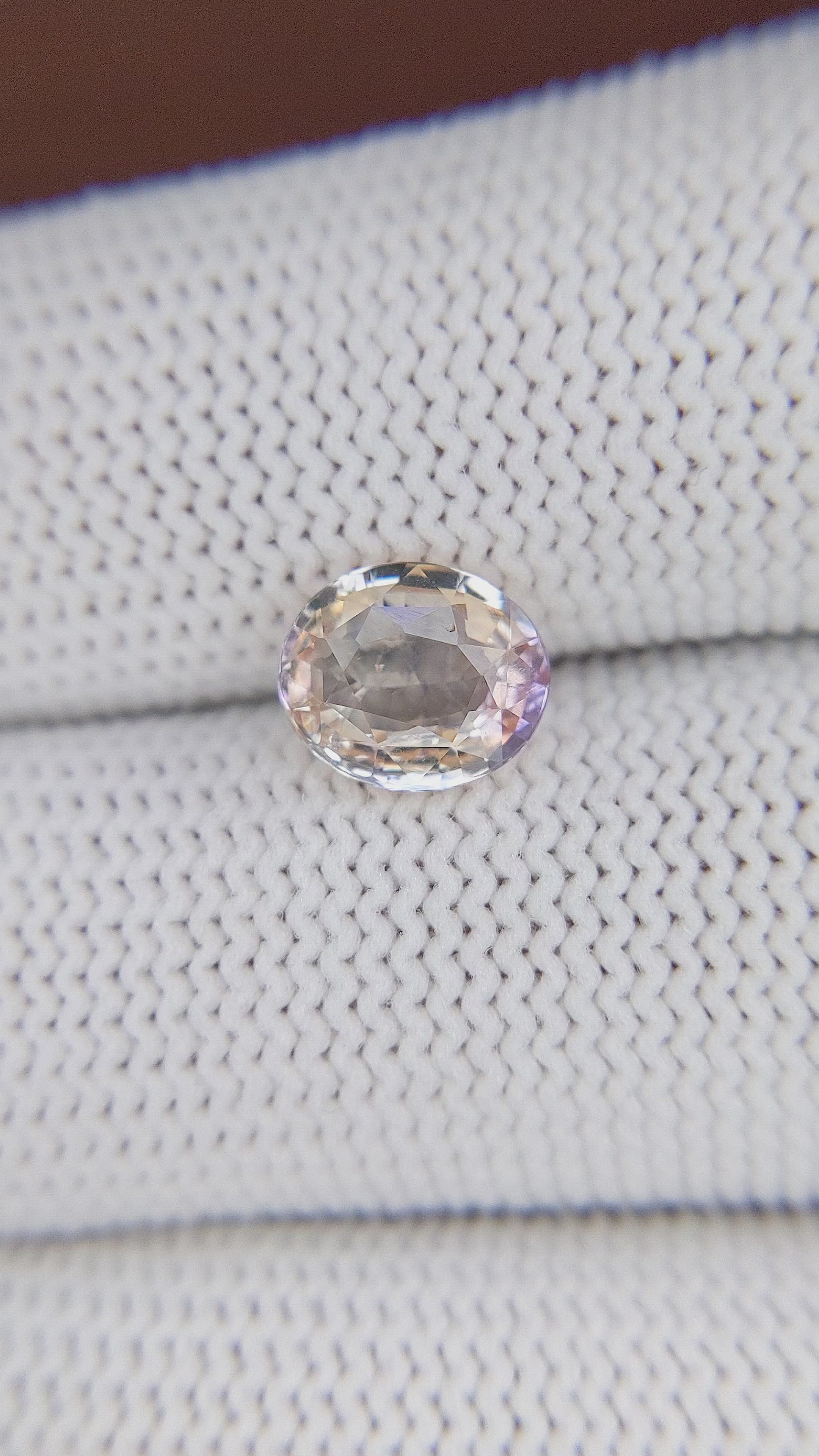 2.03 Ct. Peach Sapphire from Ceylon (Sri Lanka) Size Video