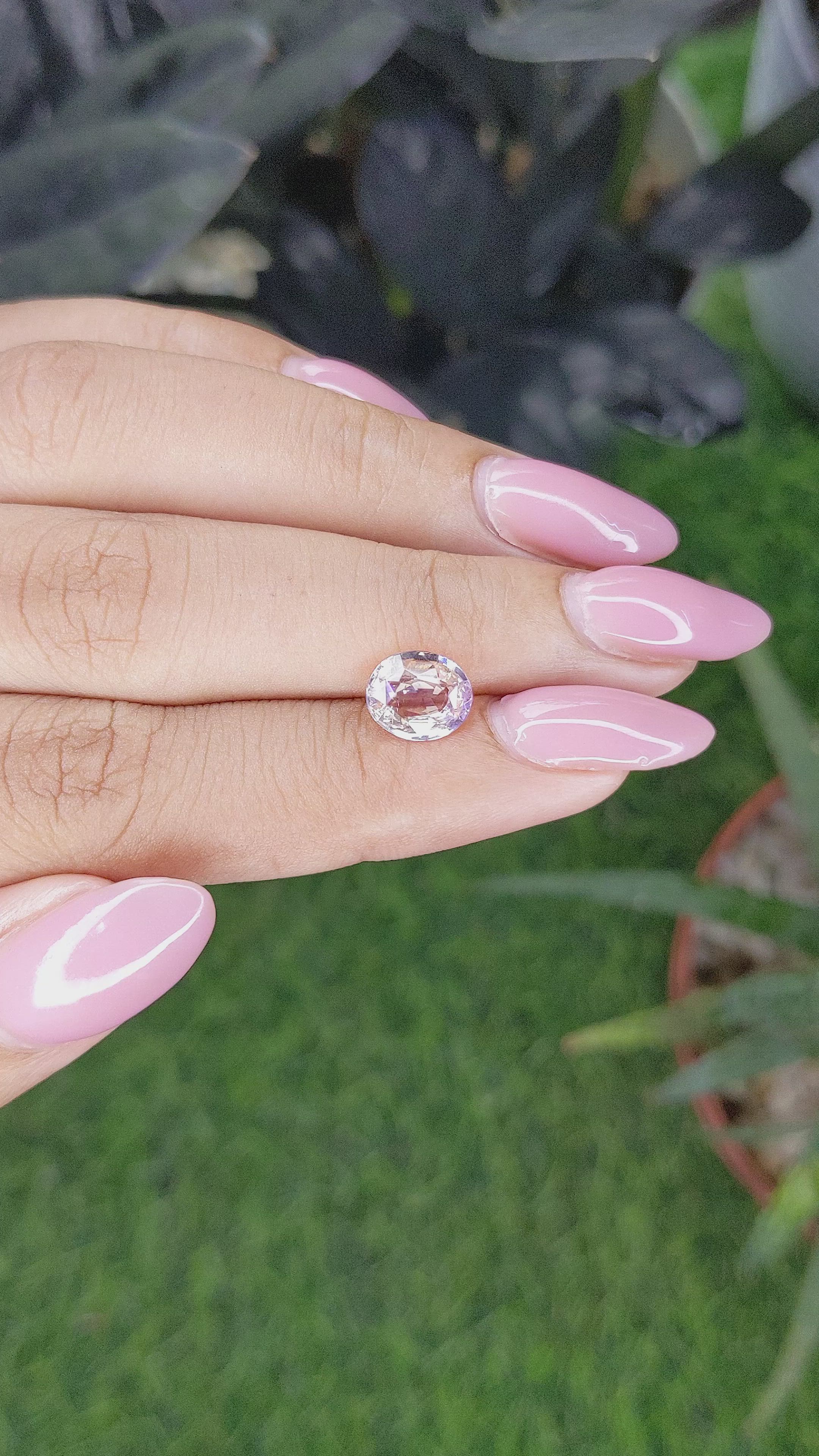2.03 Ct. Peach Sapphire from Ceylon (Sri Lanka) Size Video