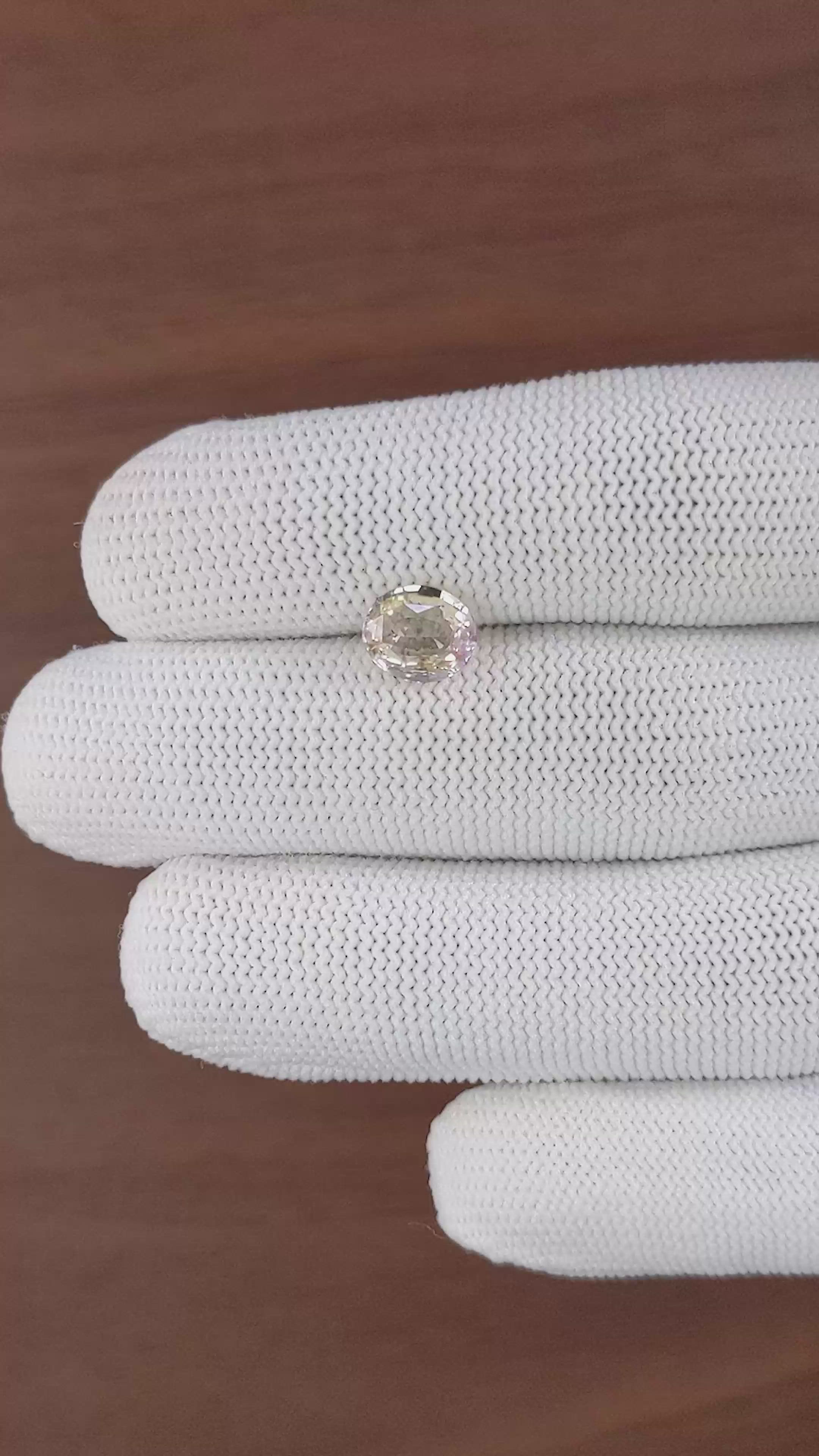 2.03 Ct. Peach Sapphire from Ceylon (Sri Lanka) Size Video
