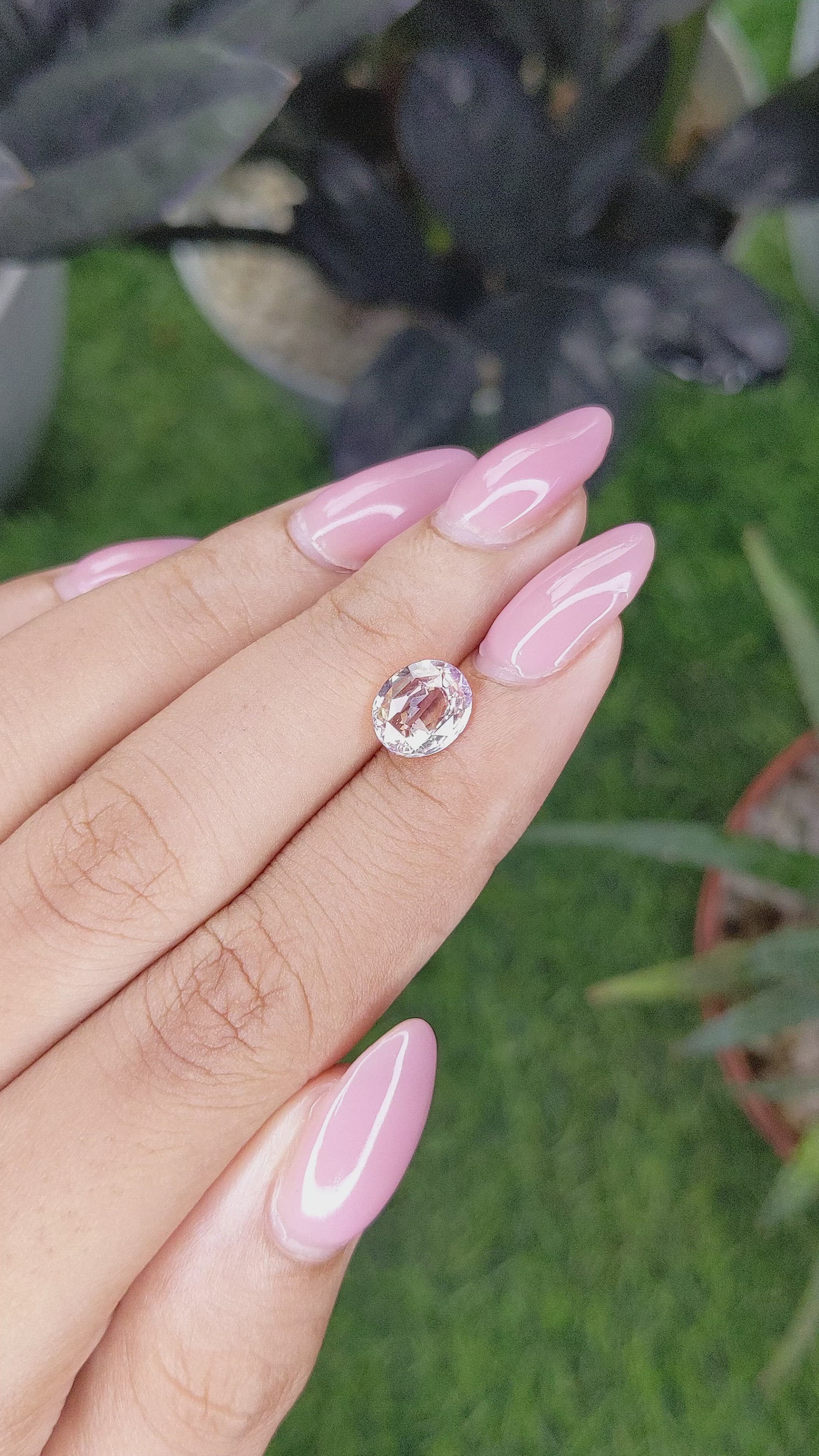 2.03 Ct. Peach Sapphire from Ceylon (Sri Lanka) Size Video