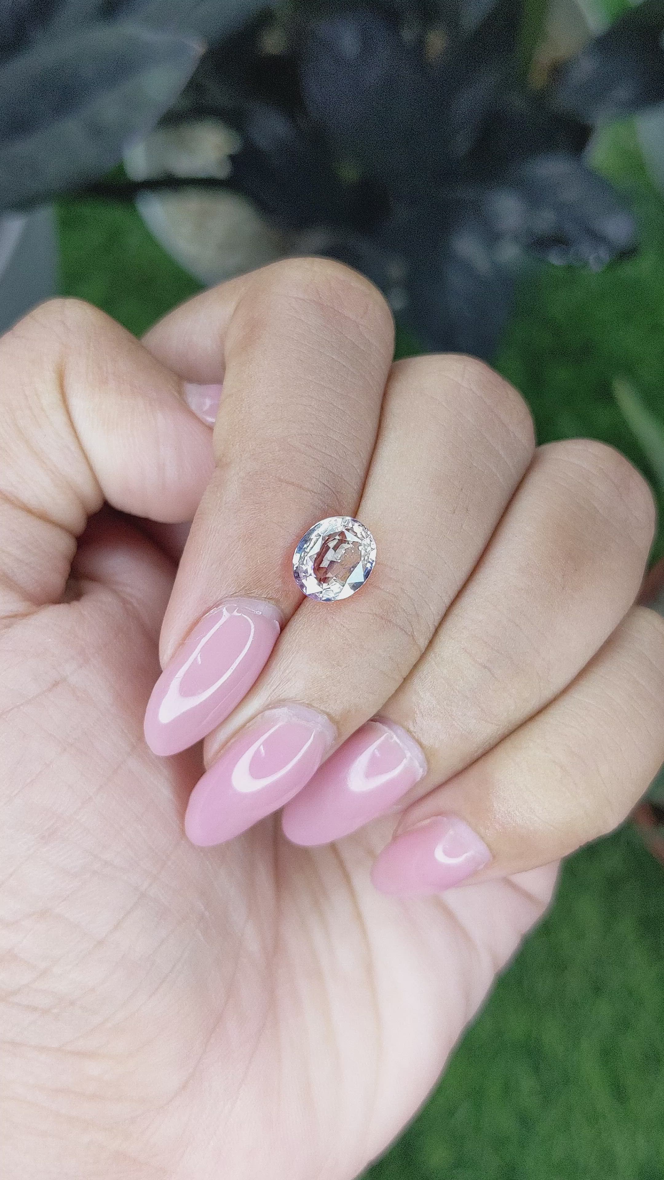2.03 Ct. Peach Sapphire from Ceylon (Sri Lanka) Size Video