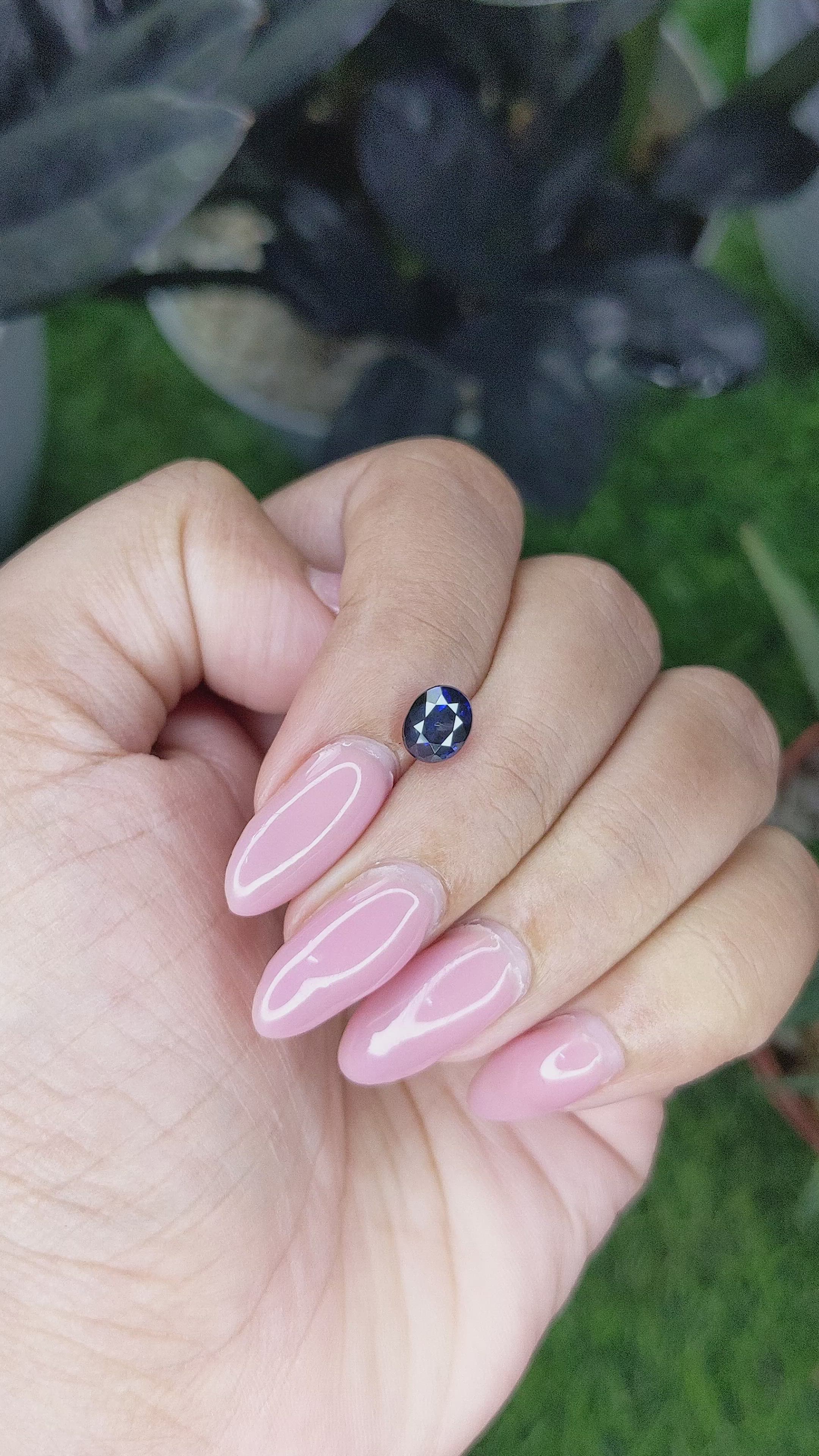 1.53 Ct. Blue Sapphire from Ceylon (Sri Lanka) Size Video