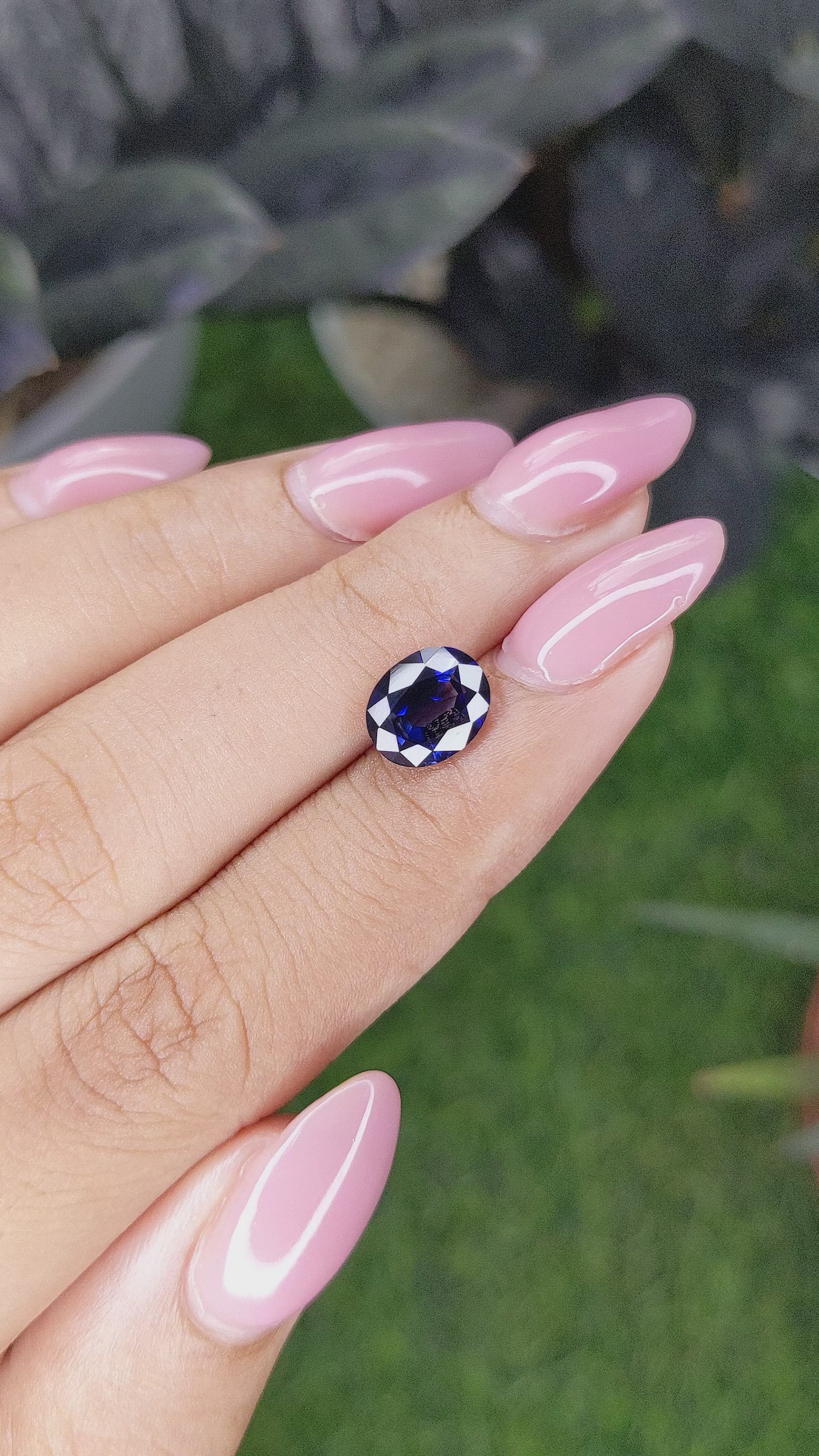 2.53 Ct. Blue Sapphire from Ceylon (Sri Lanka) Size Video