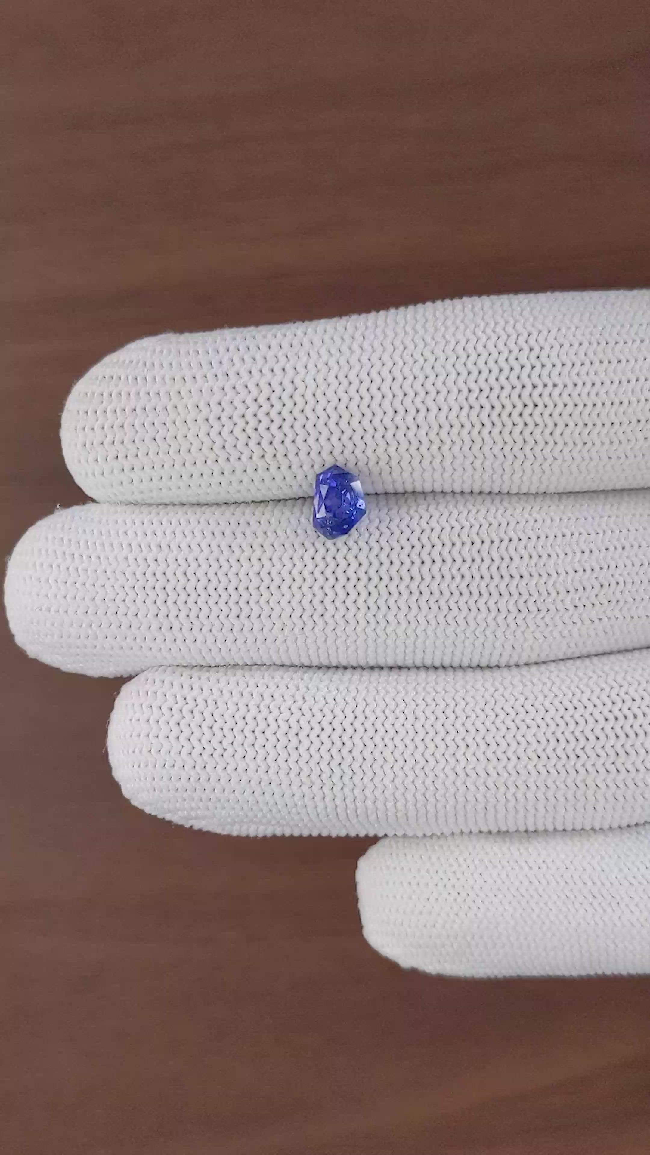 1.50 Ct. Purplish Blue Sapphire from Ceylon (Sri Lanka) Size Video