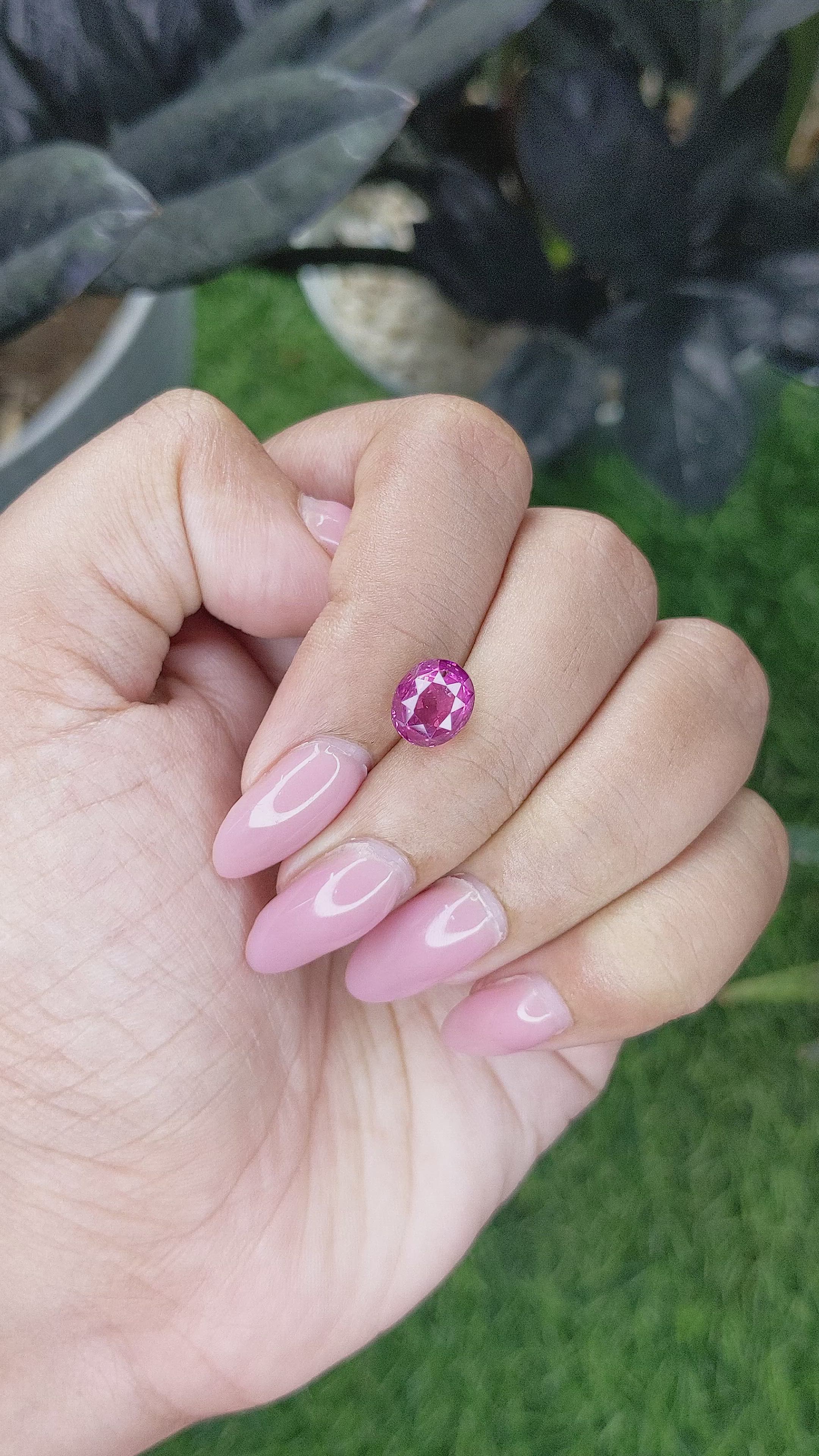 3.03 Ct. Purplish Pink Sapphire from Ceylon (Sri Lanka) Size Video