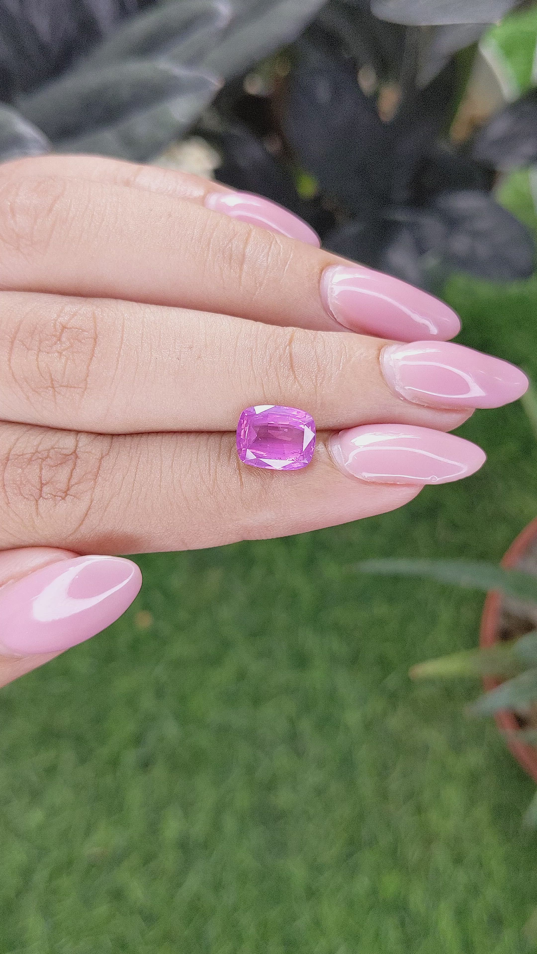 3.06 Ct. Purplish Pink Sapphire from Ceylon (Sri Lanka) Size Video