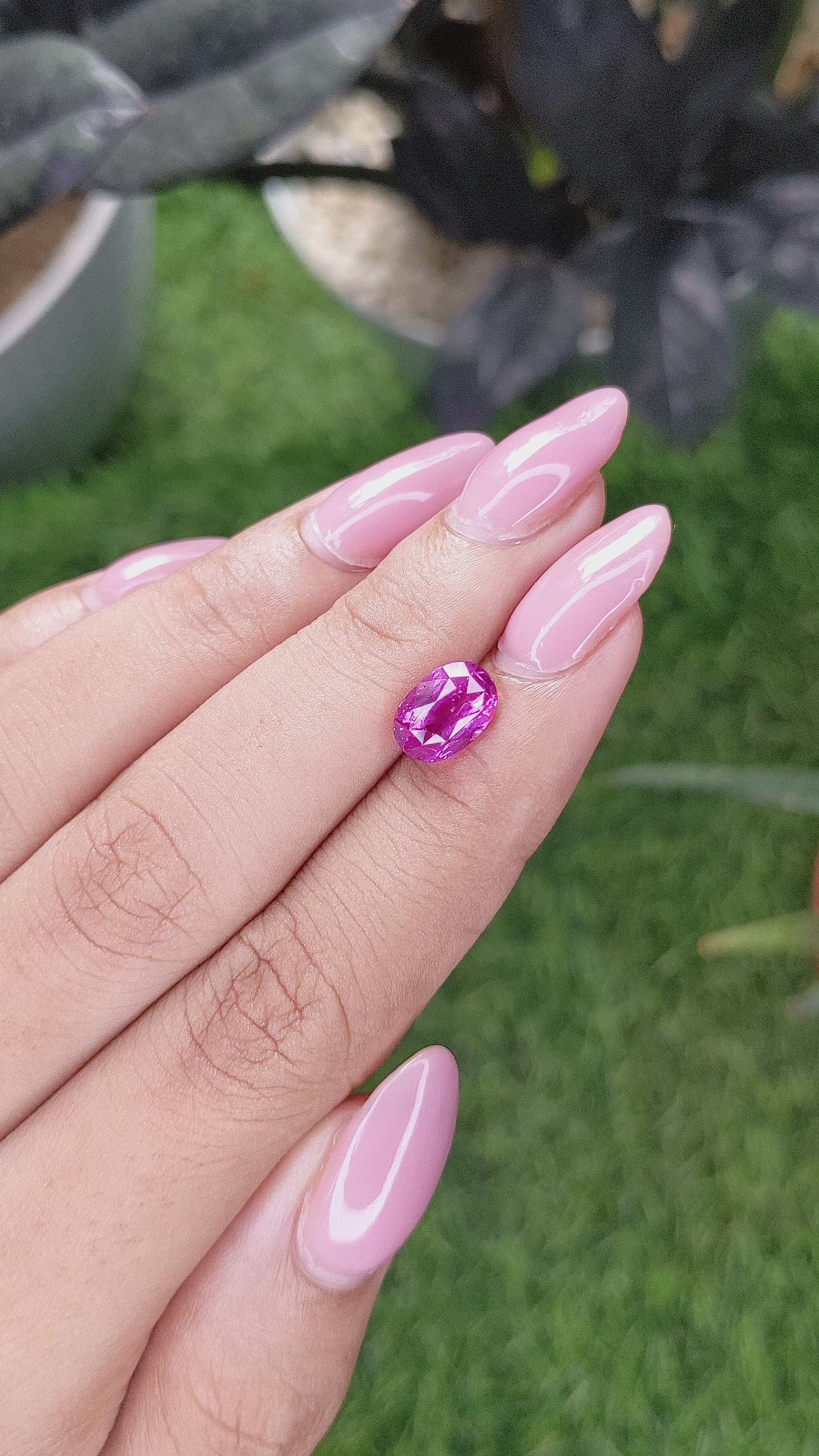 2.54 Ct. Purplish Pink Sapphire from Ceylon (Sri Lanka) Size Video