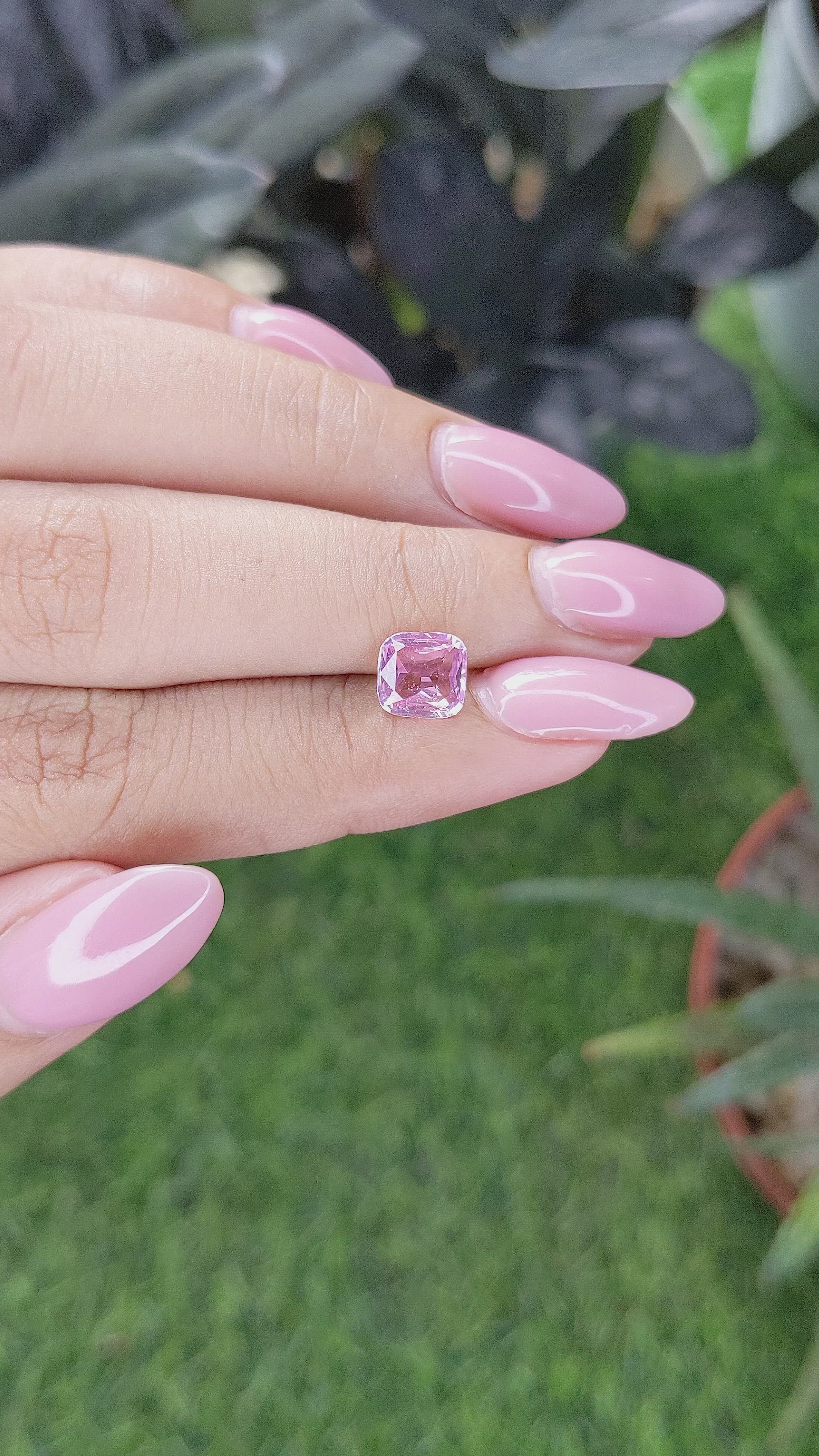 1.53 Ct. Pink Sapphire from Ceylon (Sri Lanka) Size Video