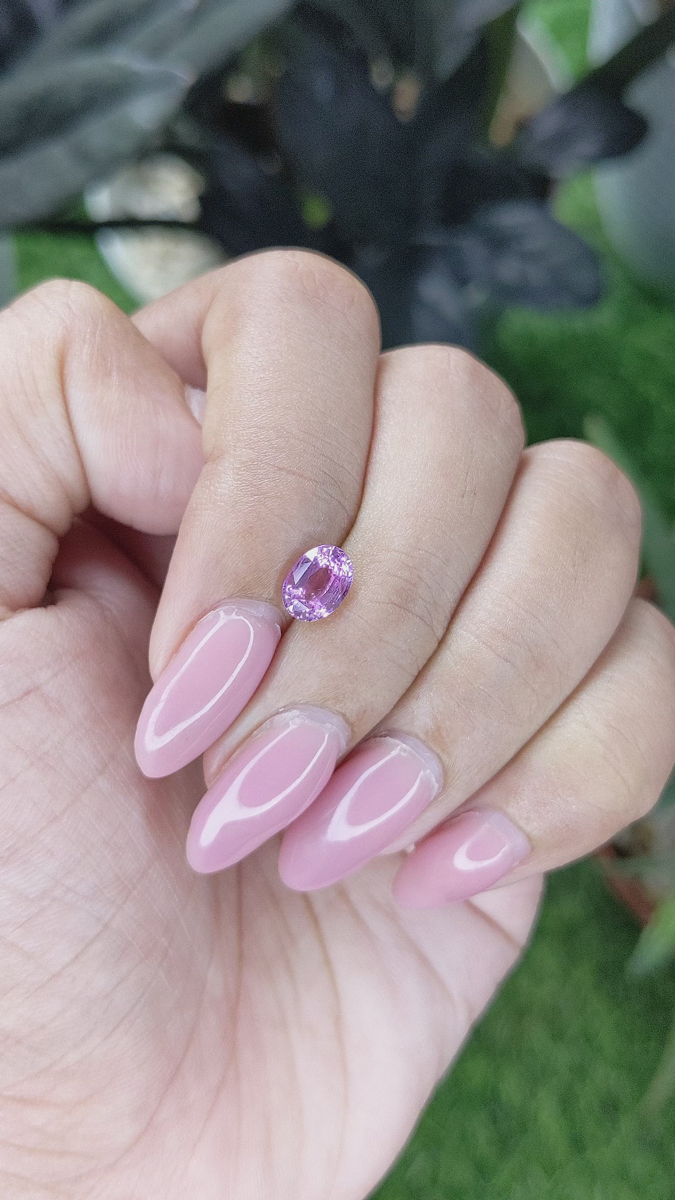 1.13 Ct. Pinkish Purple Sapphire from Ceylon (Sri Lanka) Size Video