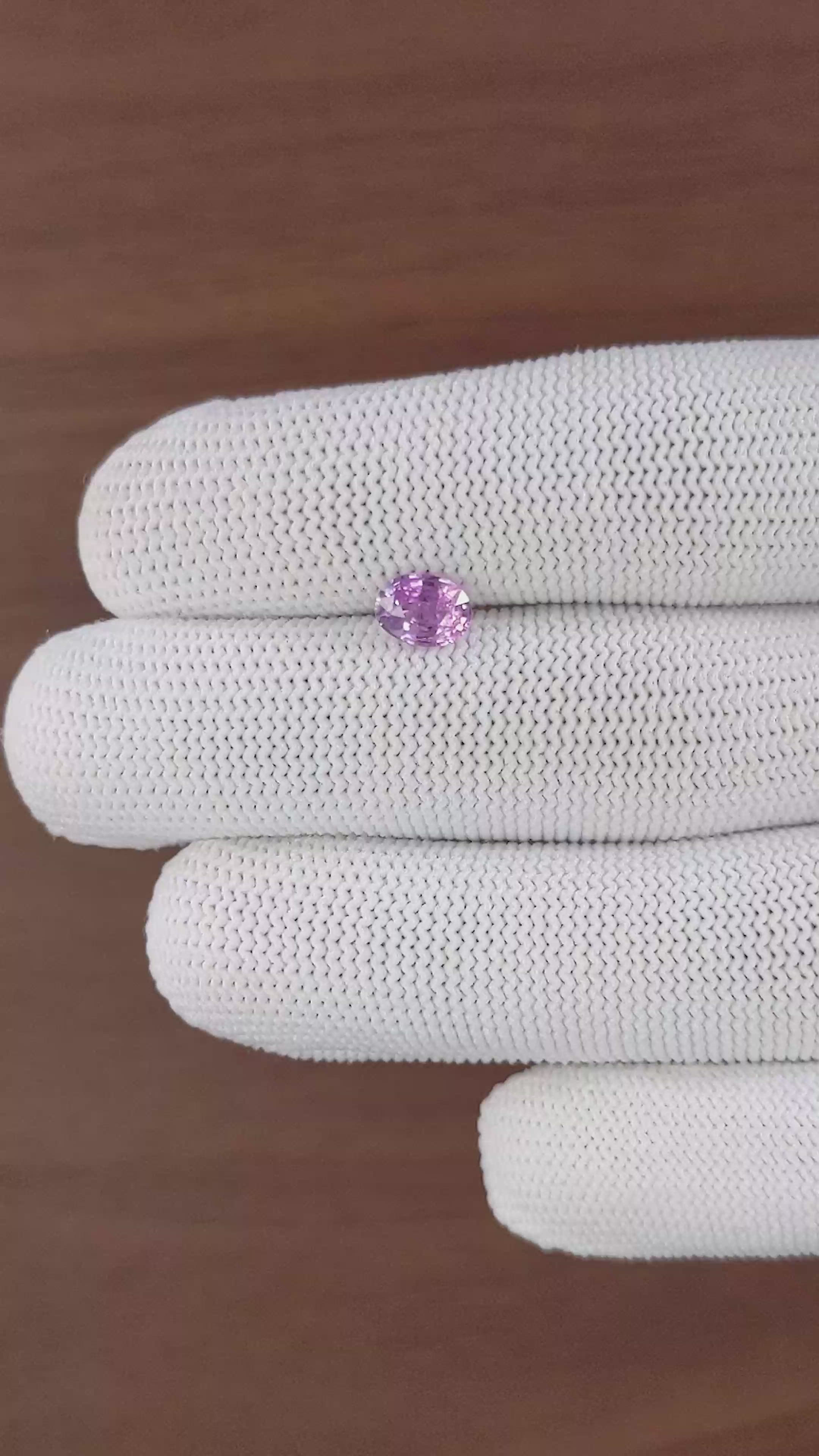 1.13 Ct. Pinkish Purple Sapphire from Ceylon (Sri Lanka) Size Video