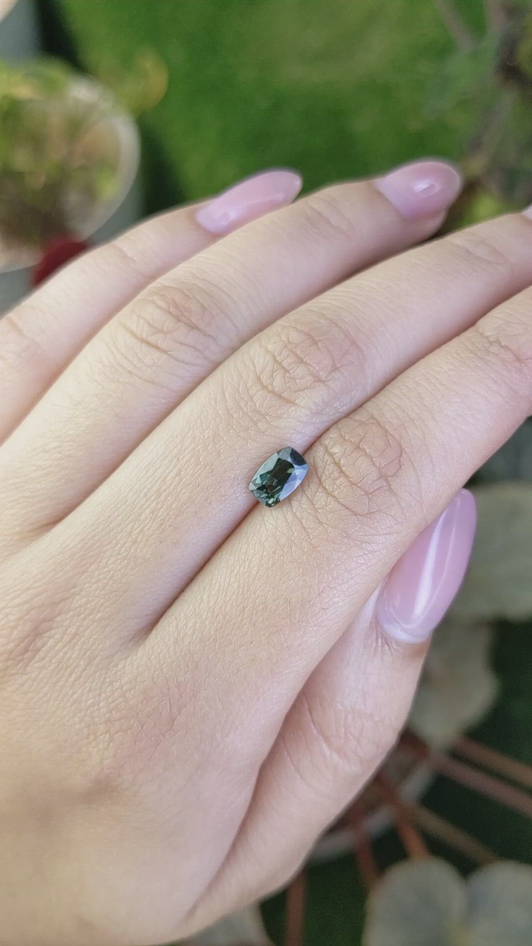1.04 Ct. Bluish Green Sapphire from Ceylon (Sri Lanka) Size Video
