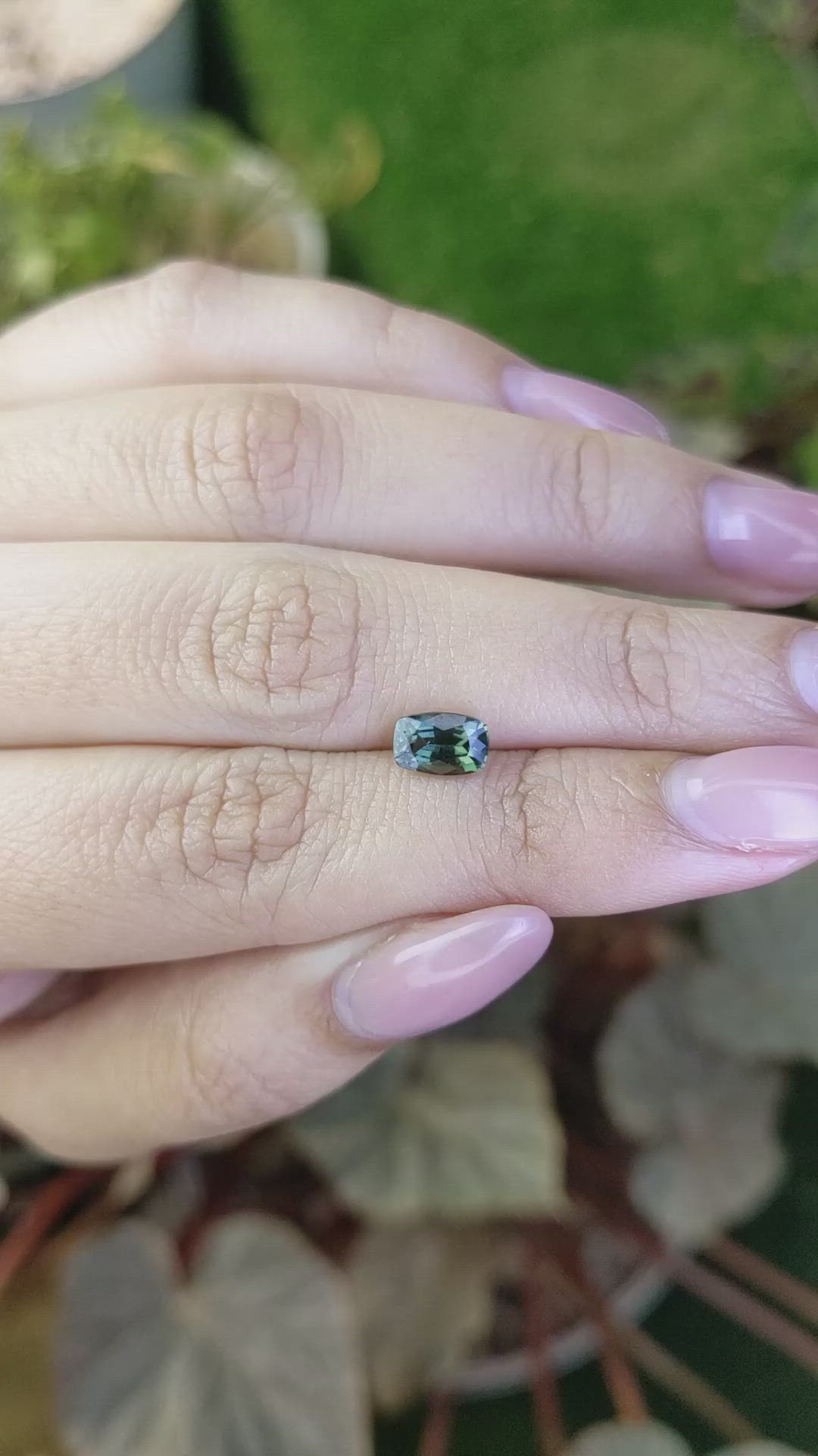 1.04 Ct. Bluish Green Sapphire from Ceylon (Sri Lanka) Size Video