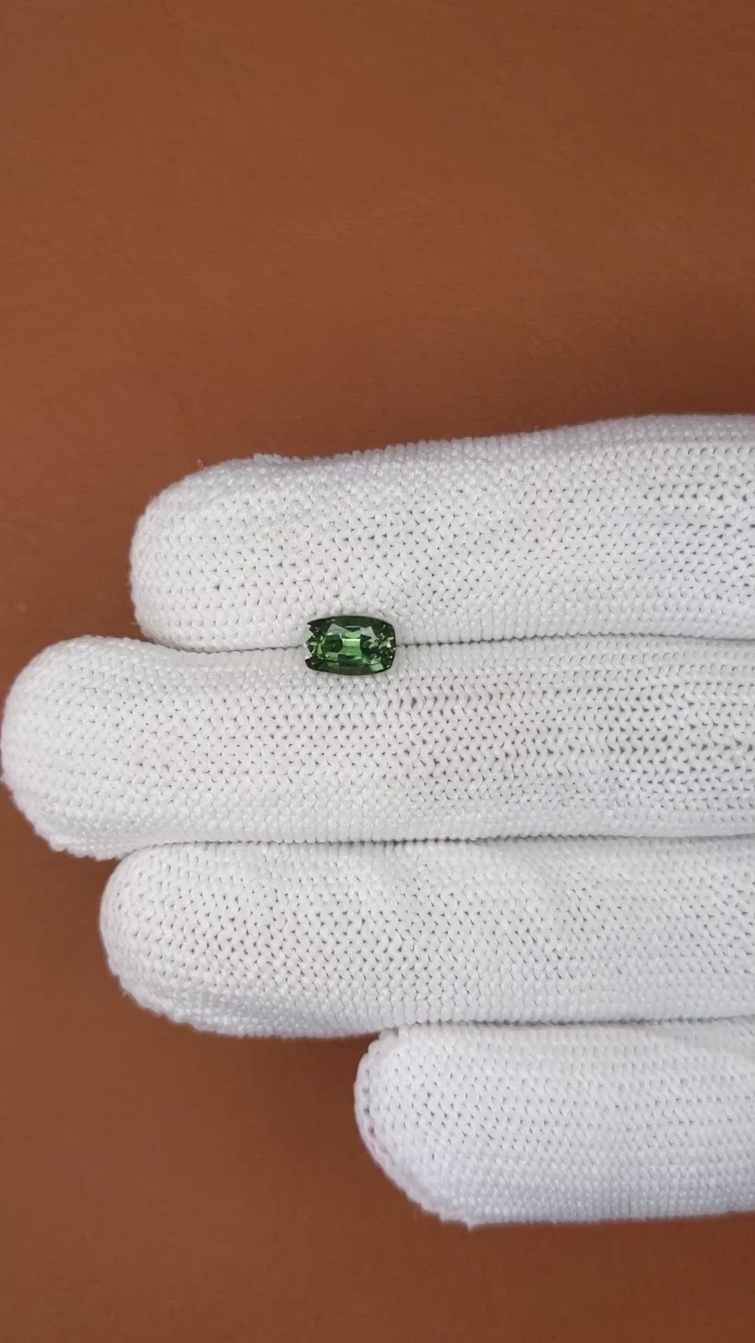 1.04 Ct. Bluish Green Sapphire from Ceylon (Sri Lanka) Size Video