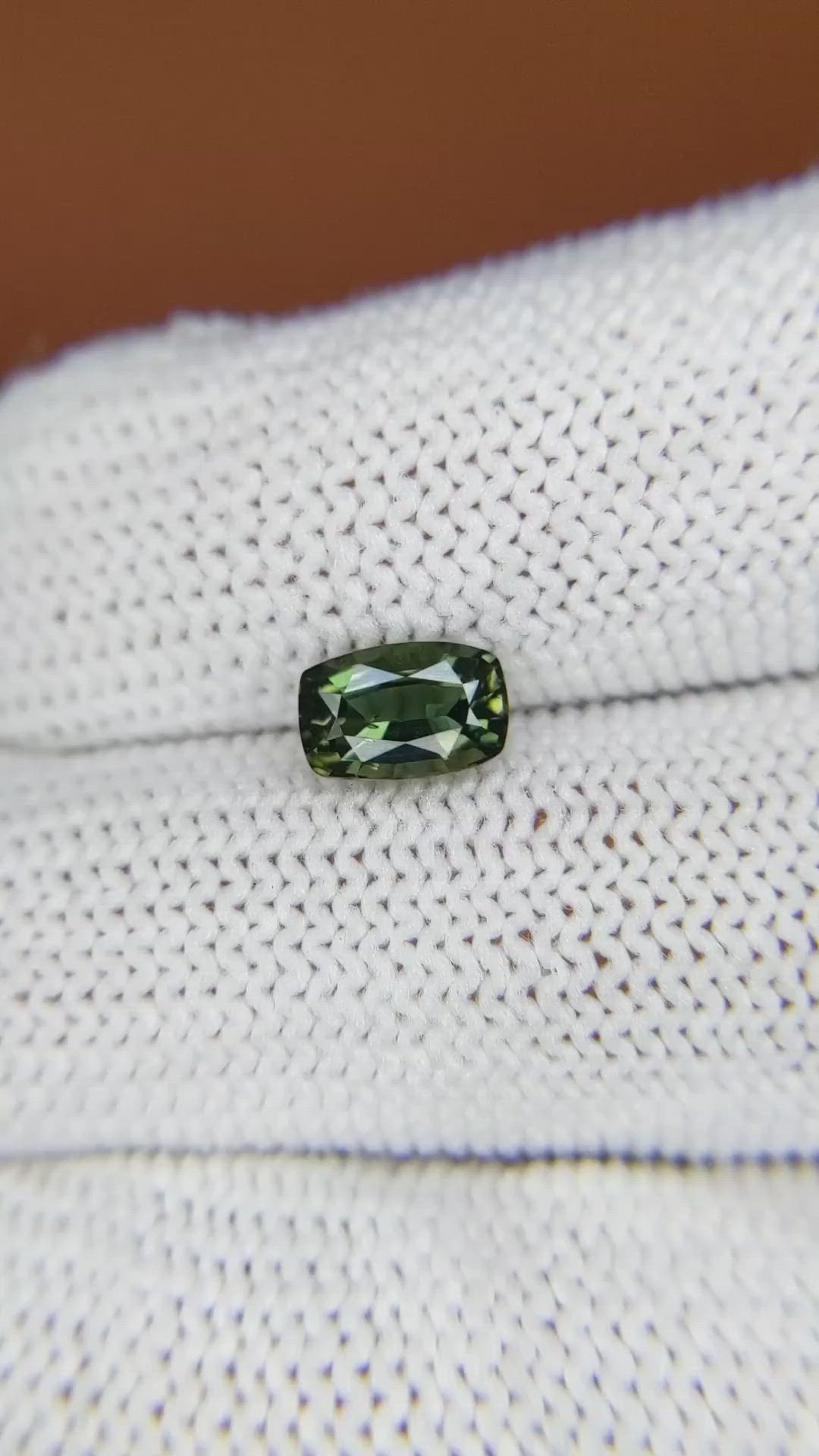 1.04 Ct. Bluish Green Sapphire from Ceylon (Sri Lanka) Size Video
