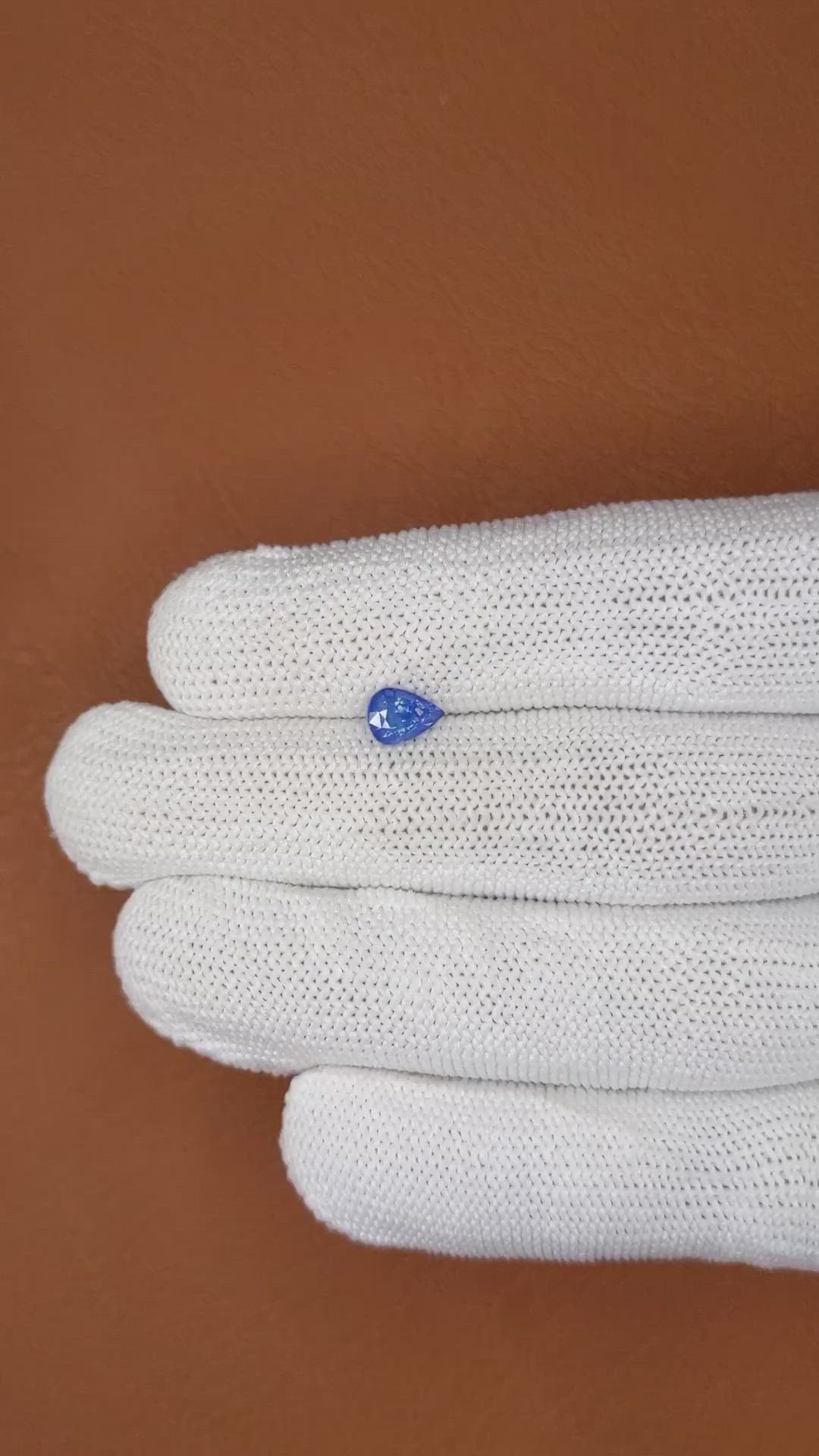 1.13 Ct. Blue Opalescence Sapphire from Ceylon (Sri Lanka) Size Video