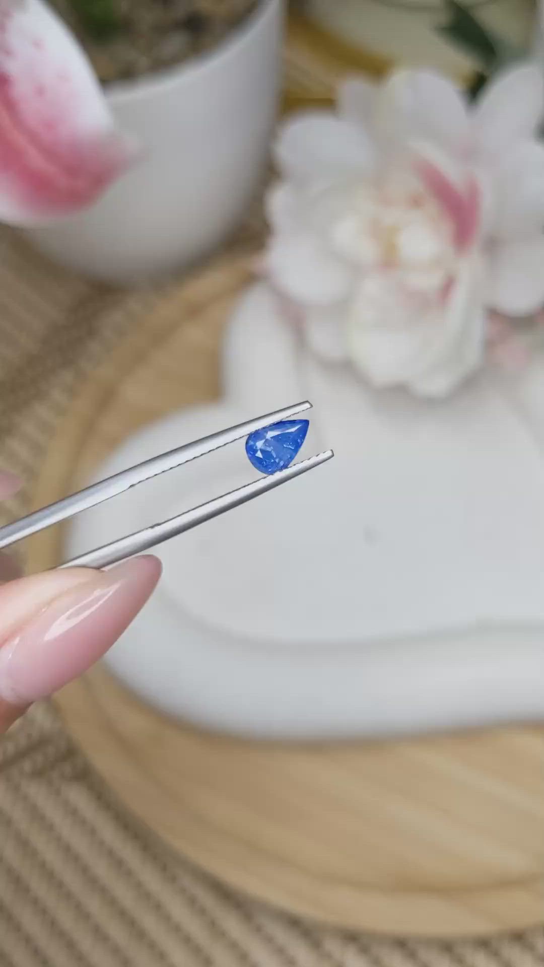 1.13 Ct. Blue Opalescence Sapphire from Ceylon (Sri Lanka) Size Video