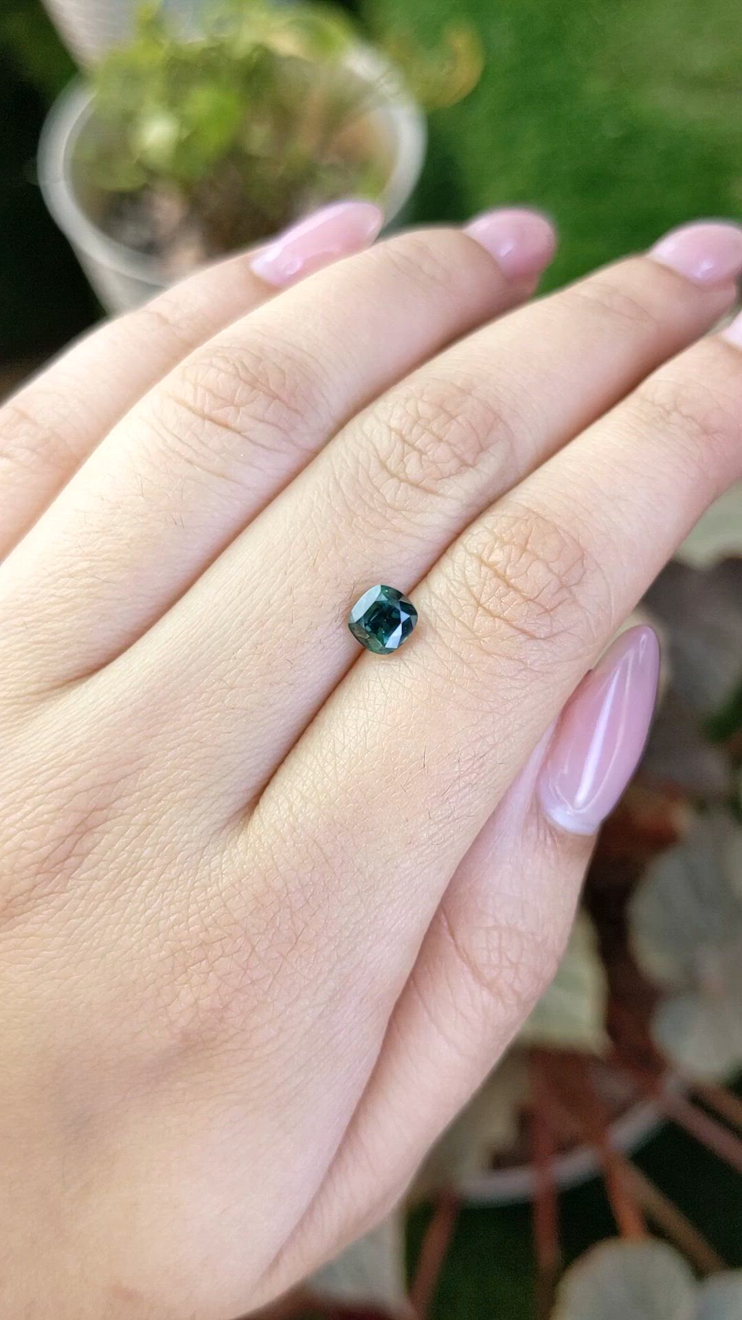 1.15 Ct. Bluish Green Sapphire from Ceylon (Sri Lanka) Size Video