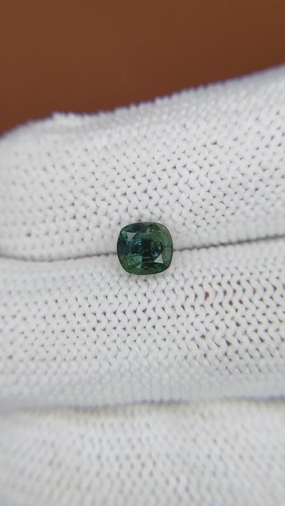 1.15 Ct. Bluish Green Sapphire from Ceylon (Sri Lanka) Size Video