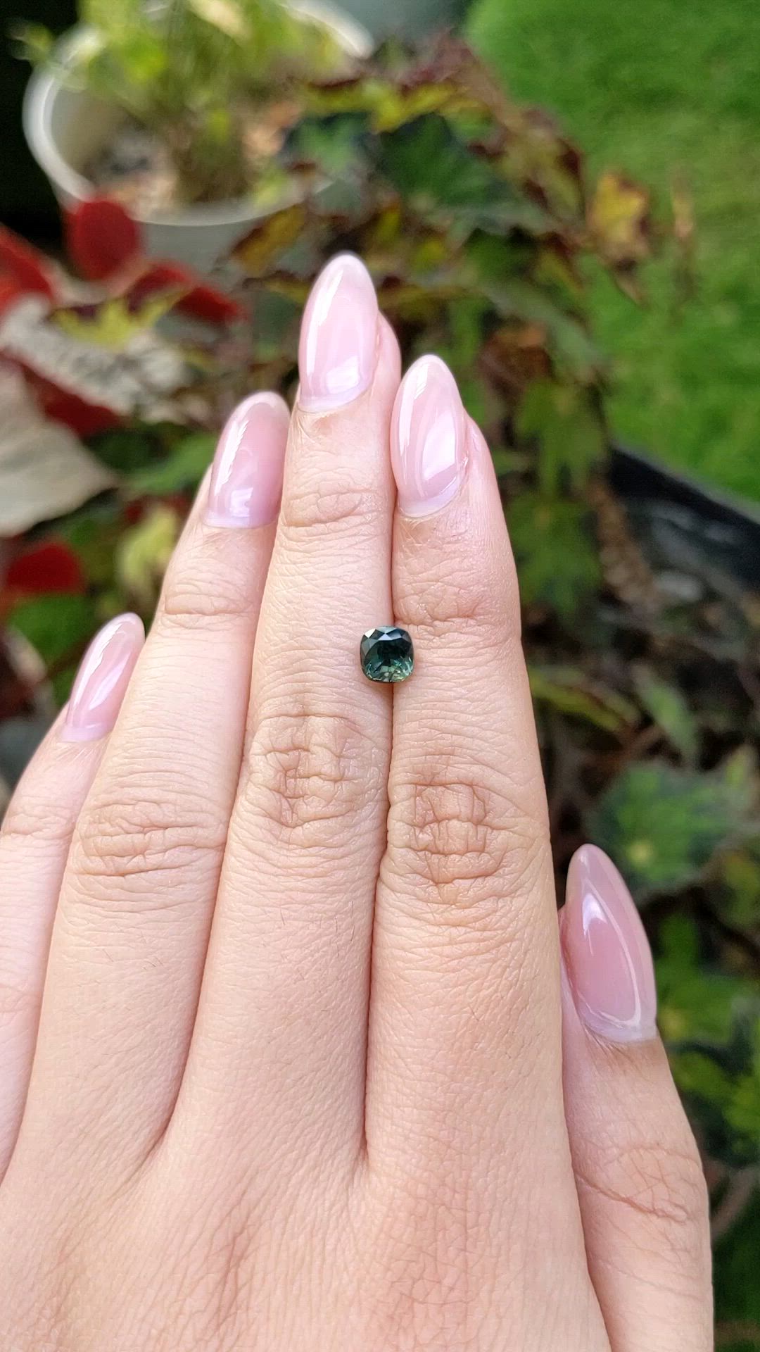 1.15 Ct. Bluish Green Sapphire from Ceylon (Sri Lanka) Size Video