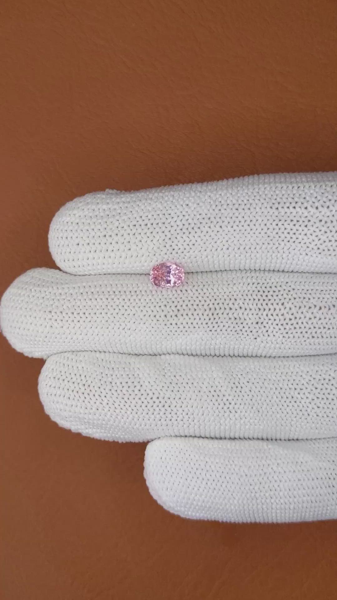 1.07 Ct. Pink Sapphire from Ceylon (Sri Lanka) Size Video