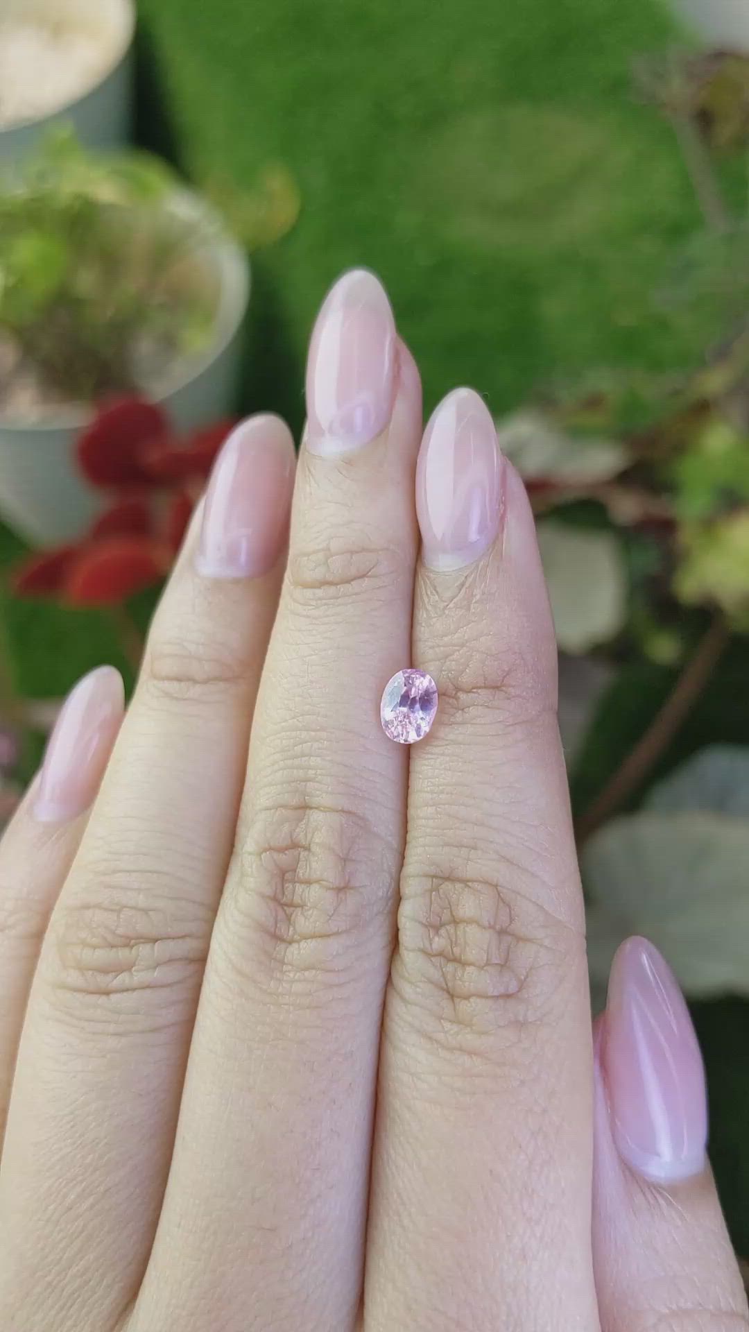 1.07 Ct. Pink Sapphire from Ceylon (Sri Lanka) Size Video