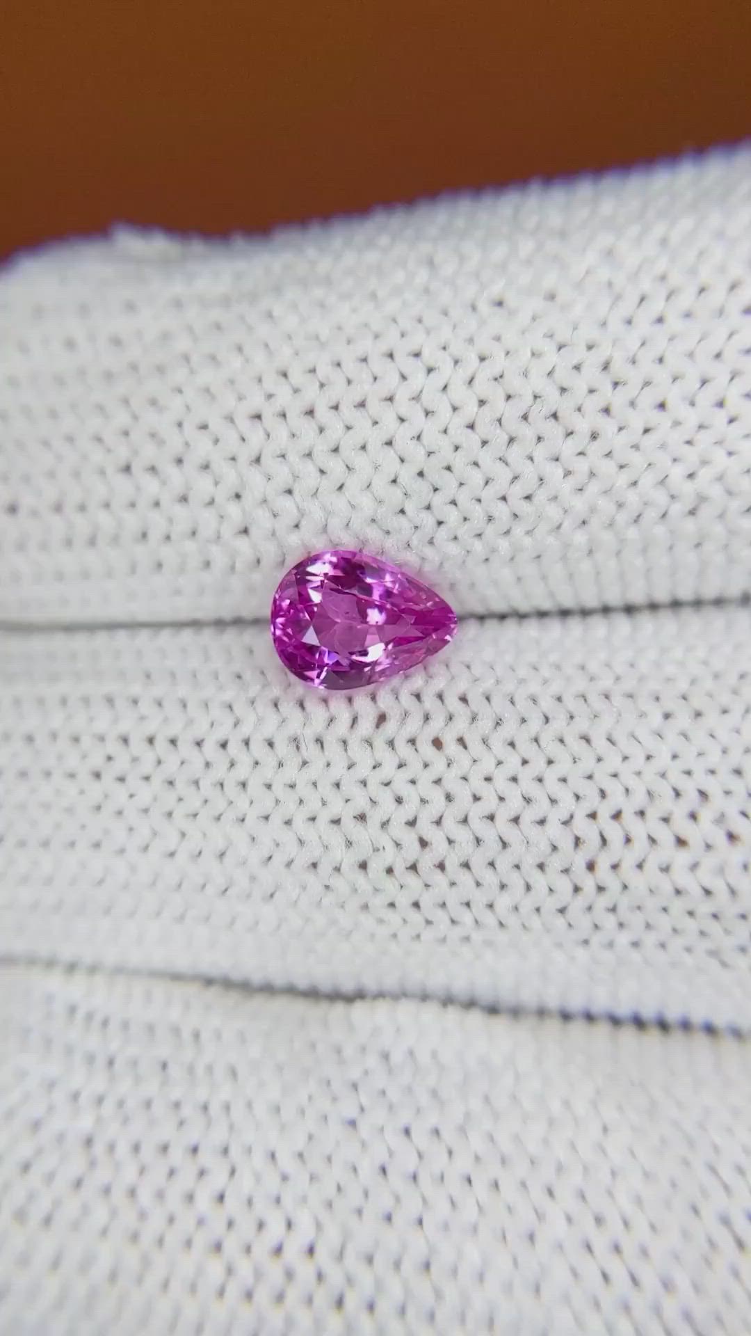 1.26 Ct. Pink Sapphire from Ceylon (Sri Lanka) Size Video
