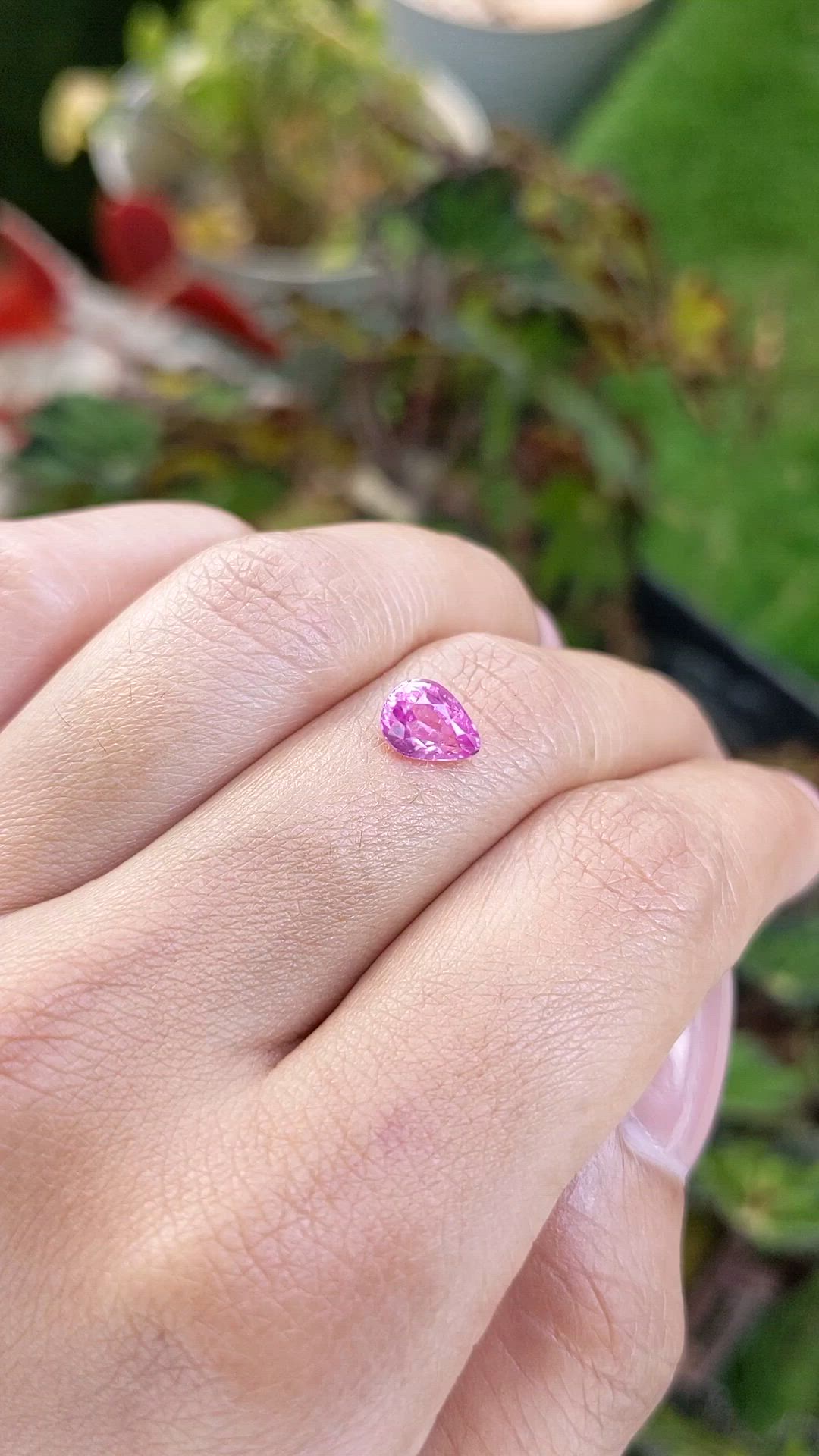 1.26 Ct. Pink Sapphire from Ceylon (Sri Lanka) Size Video