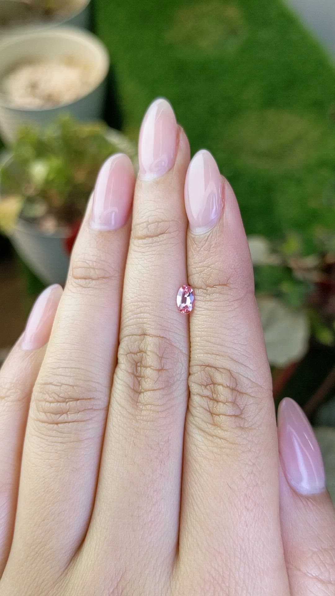 0.33 Ct. Padparadscha Sapphire from Ceylon (Sri Lanka) Size Video