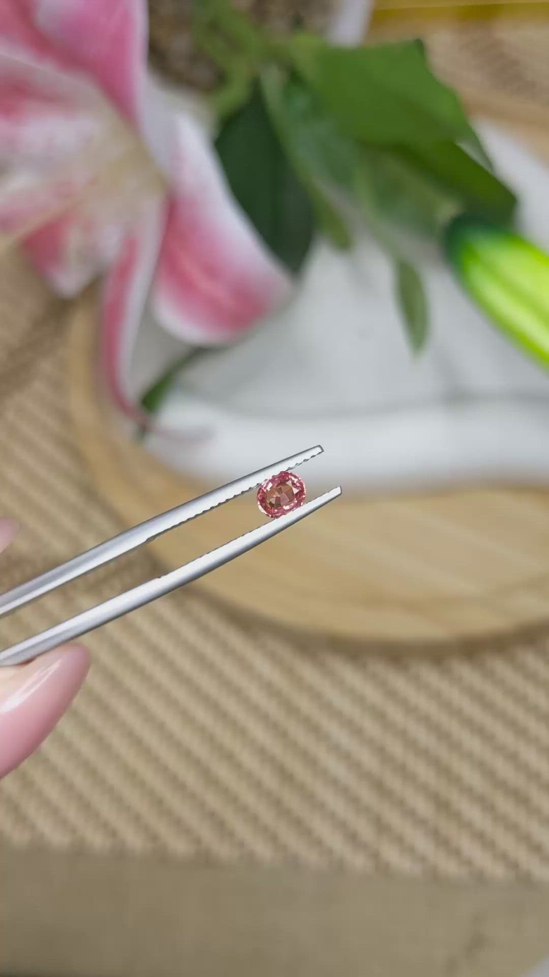 0.48 Ct. Padparadscha Sapphire from Ceylon (Sri Lanka) Size Video