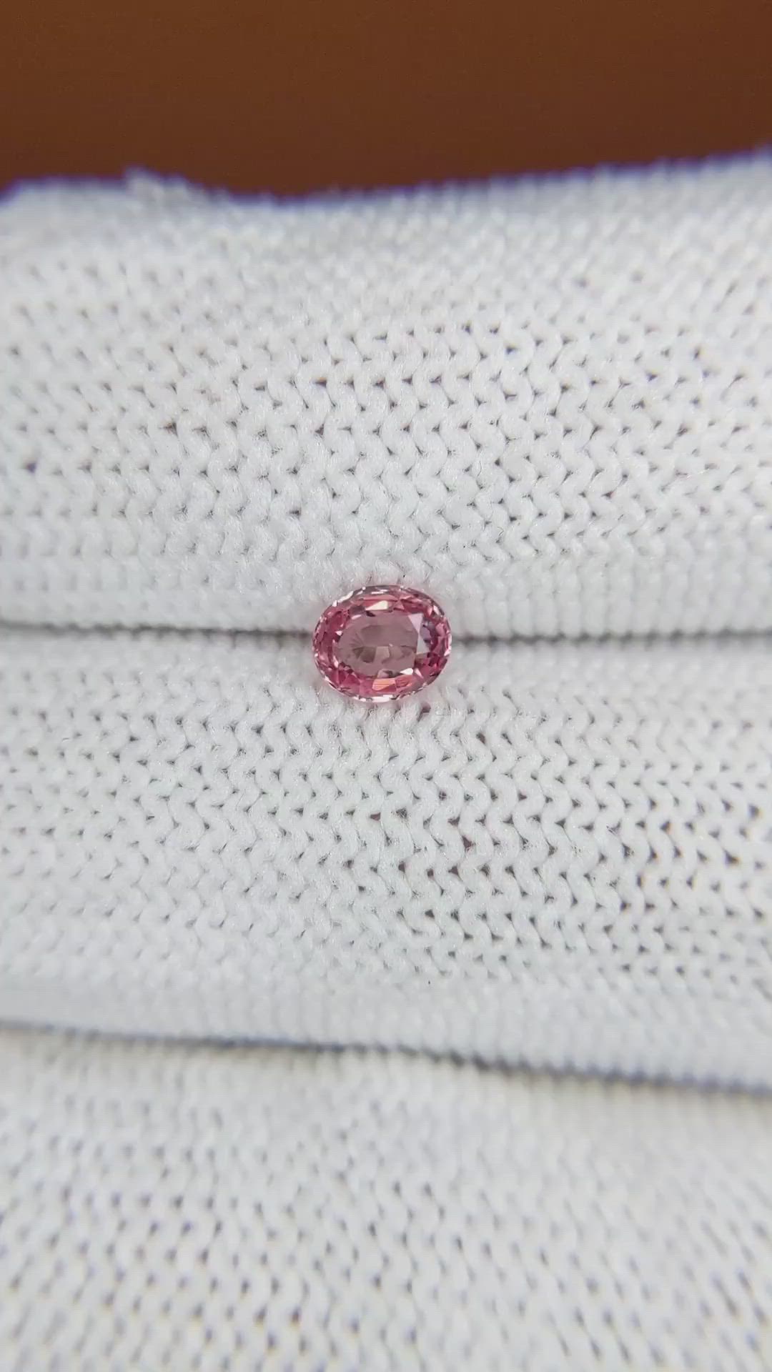 0.48 Ct. Padparadscha Sapphire from Ceylon (Sri Lanka) Size Video