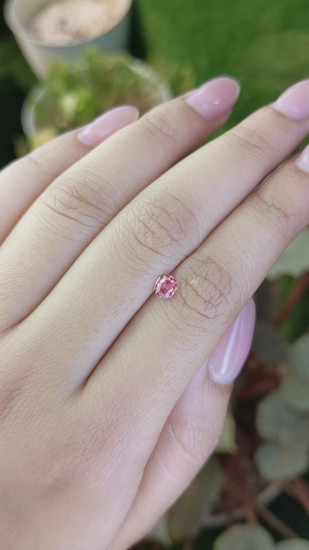 0.48 Ct. Padparadscha Sapphire from Ceylon (Sri Lanka) Size Video