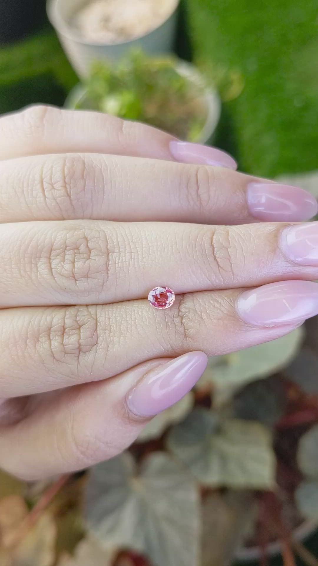 0.48 Ct. Padparadscha Sapphire from Ceylon (Sri Lanka) Size Video