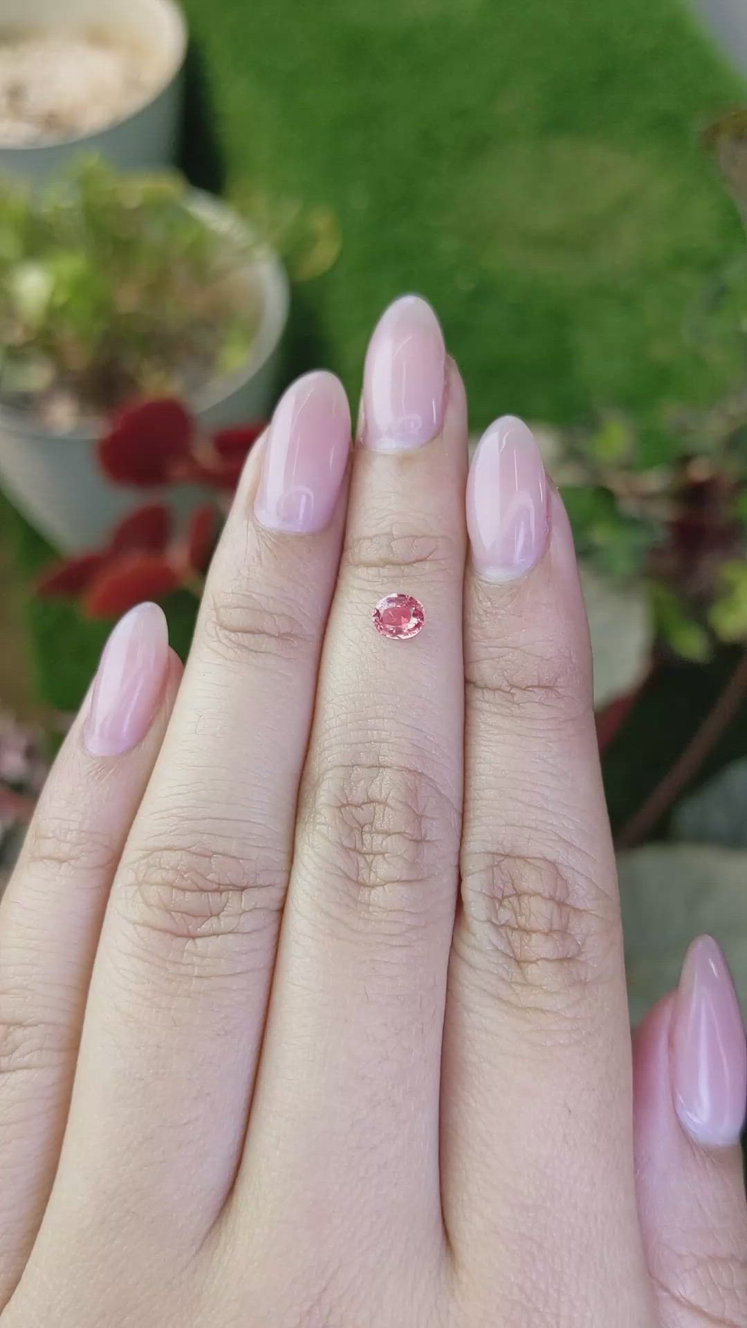 0.48 Ct. Padparadscha Sapphire from Ceylon (Sri Lanka) Size Video