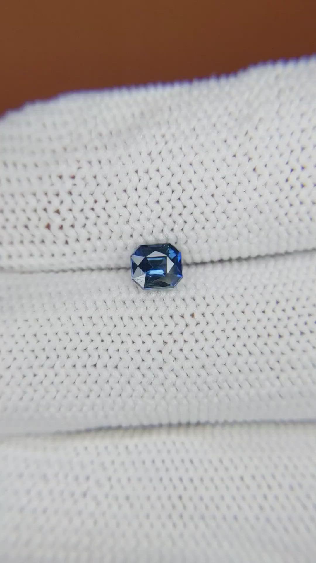 0.56 Ct. Greenish Blue Sapphire from Madagascar Size Video