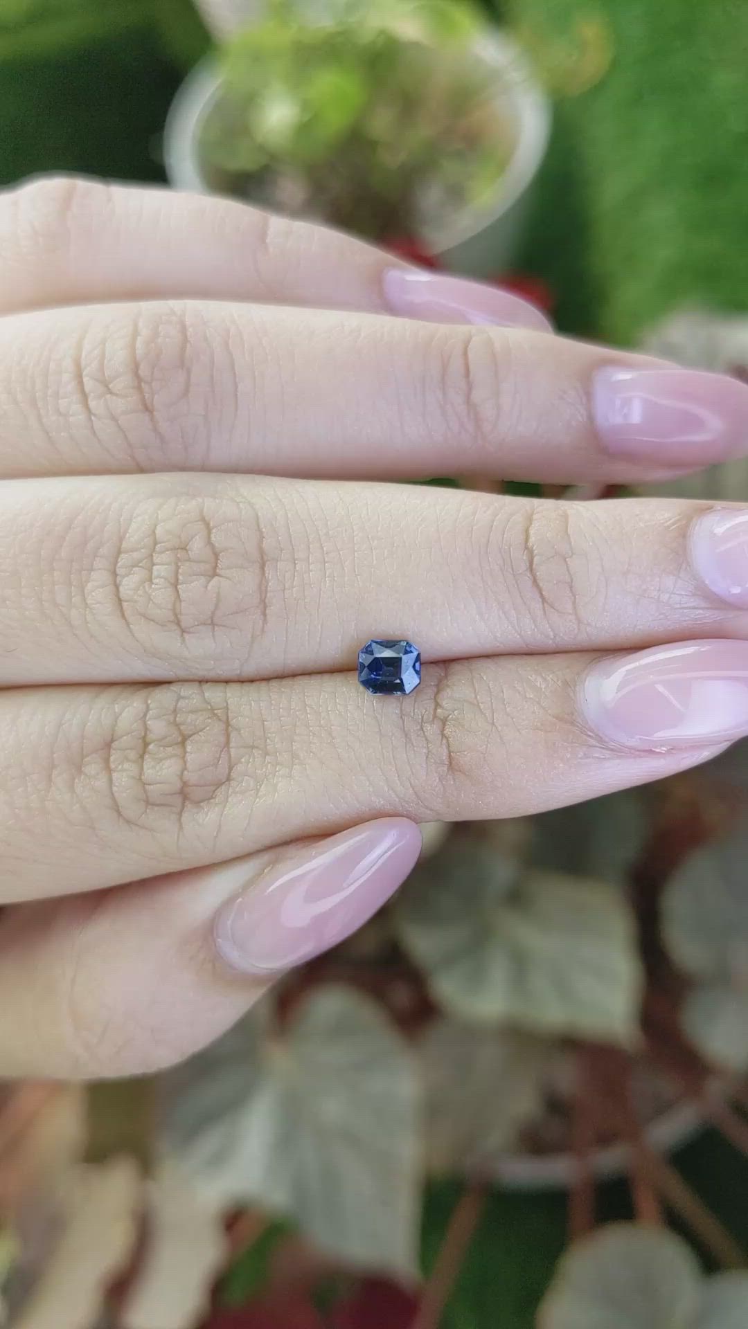 0.56 Ct. Greenish Blue Sapphire from Madagascar Size Video