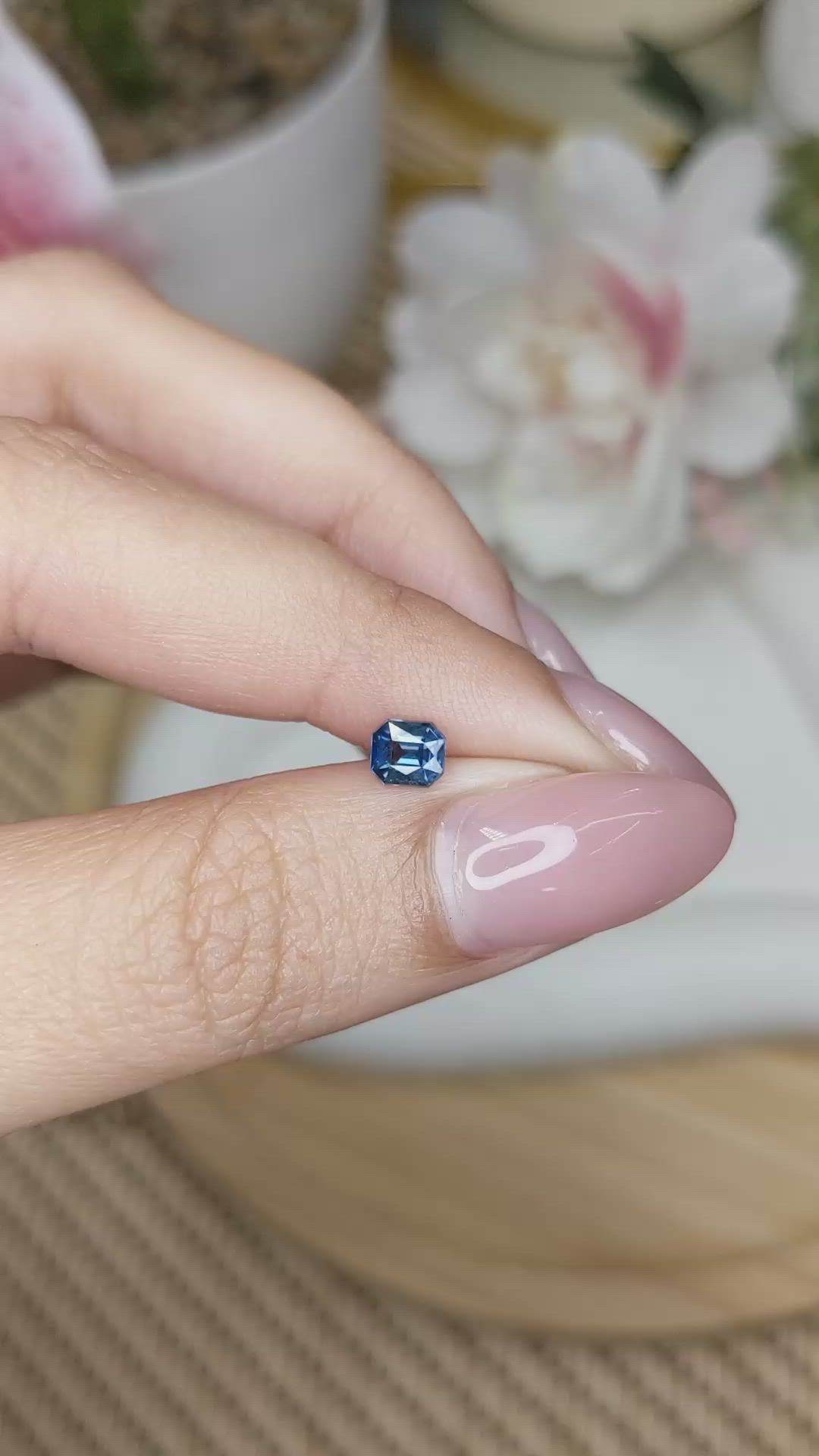0.56 Ct. Greenish Blue Sapphire from Madagascar Size Video