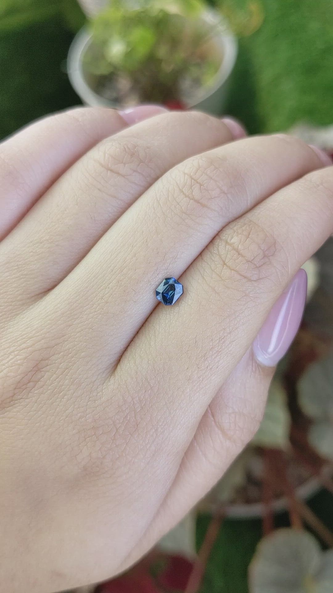 0.56 Ct. Greenish Blue Sapphire from Madagascar Size Video