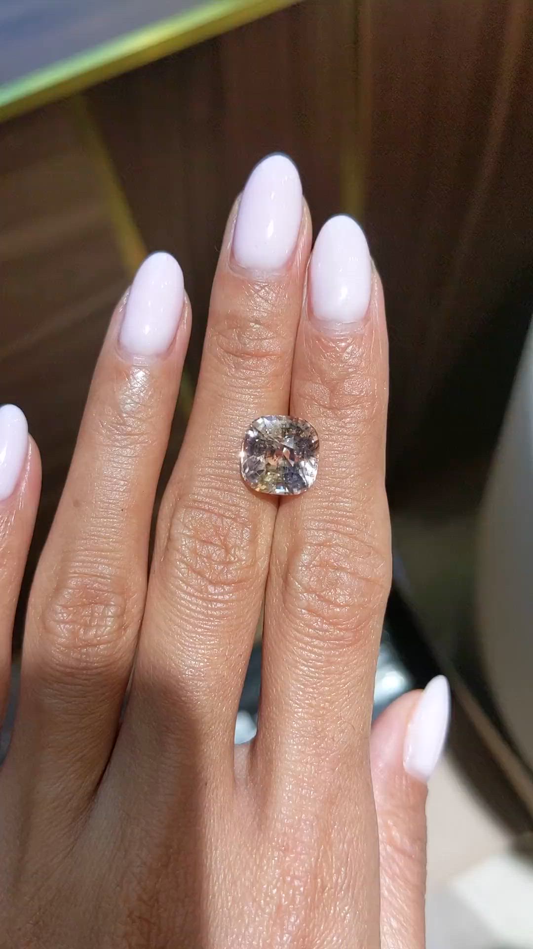 8.11 Ct. Peach Sapphire from Ceylon (Sri Lanka) Size Video