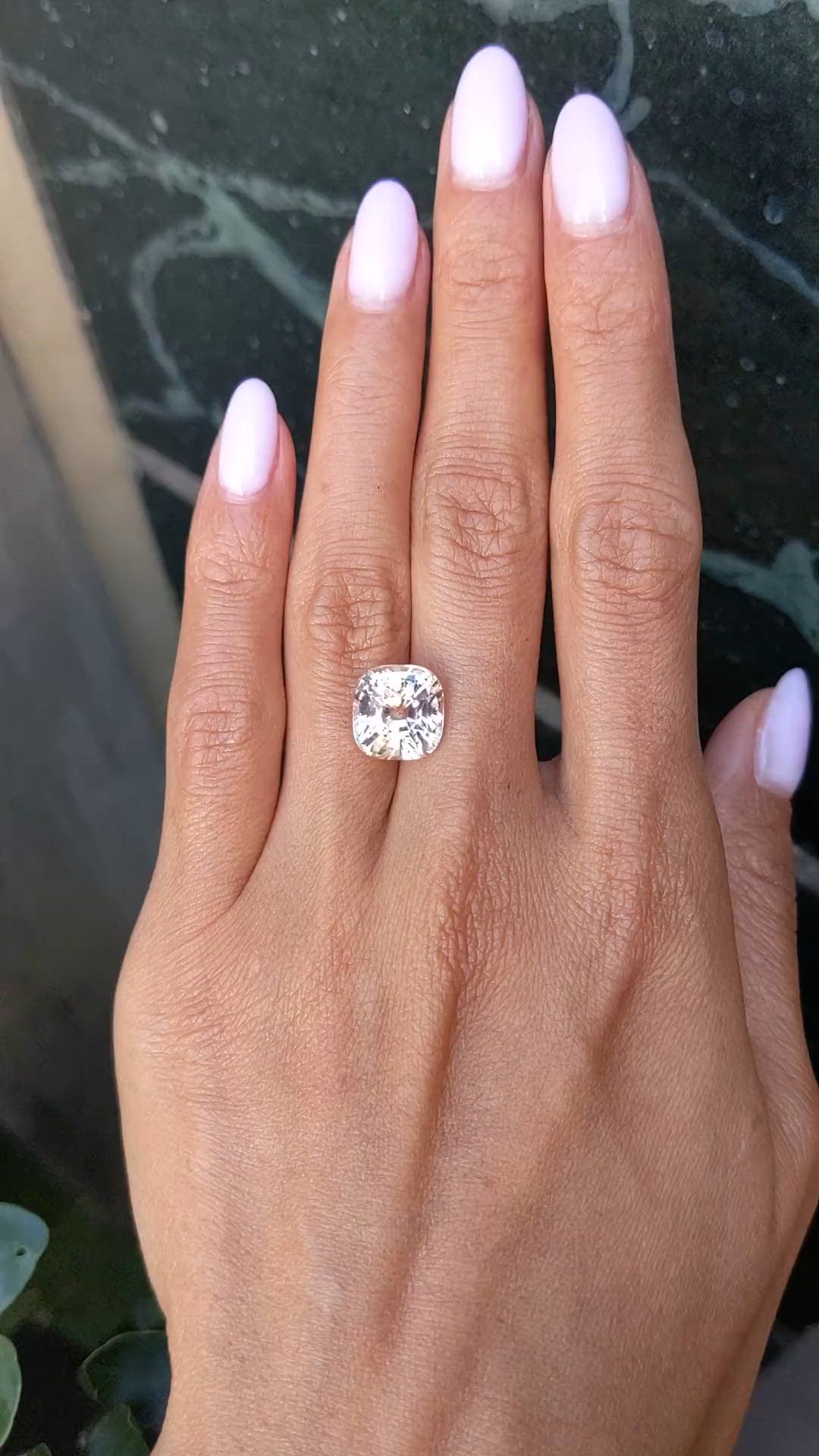 8.11 Ct. Peach Sapphire from Ceylon (Sri Lanka) Size Video