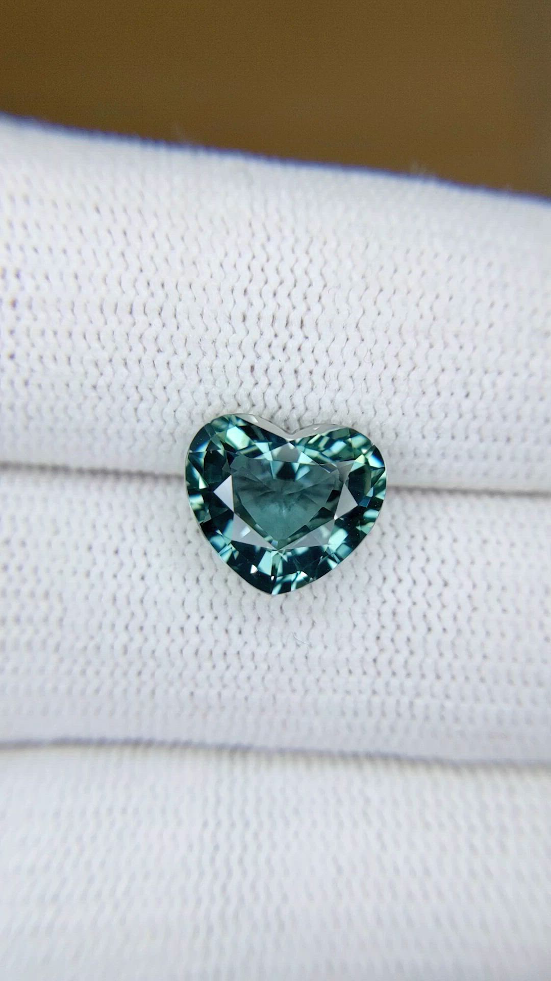 4.59 Ct. Bluish Green Sapphire from Madagascar Size Video