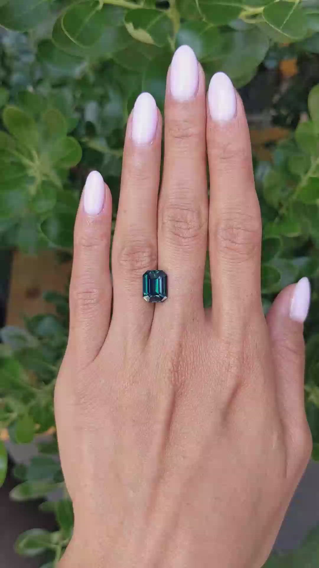 4.68 Ct. Bluish Green Sapphire from Madagascar Size Video