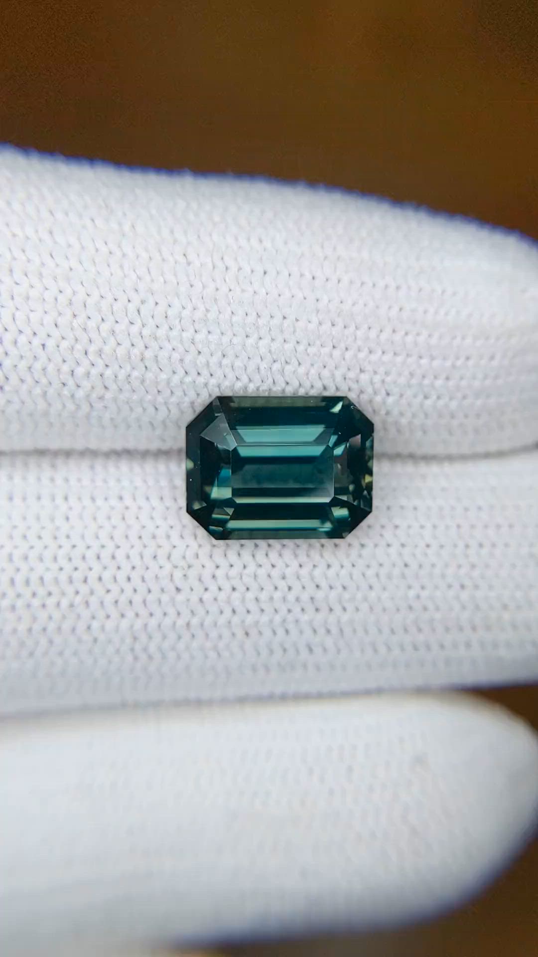 4.68 Ct. Bluish Green Sapphire from Madagascar Size Video