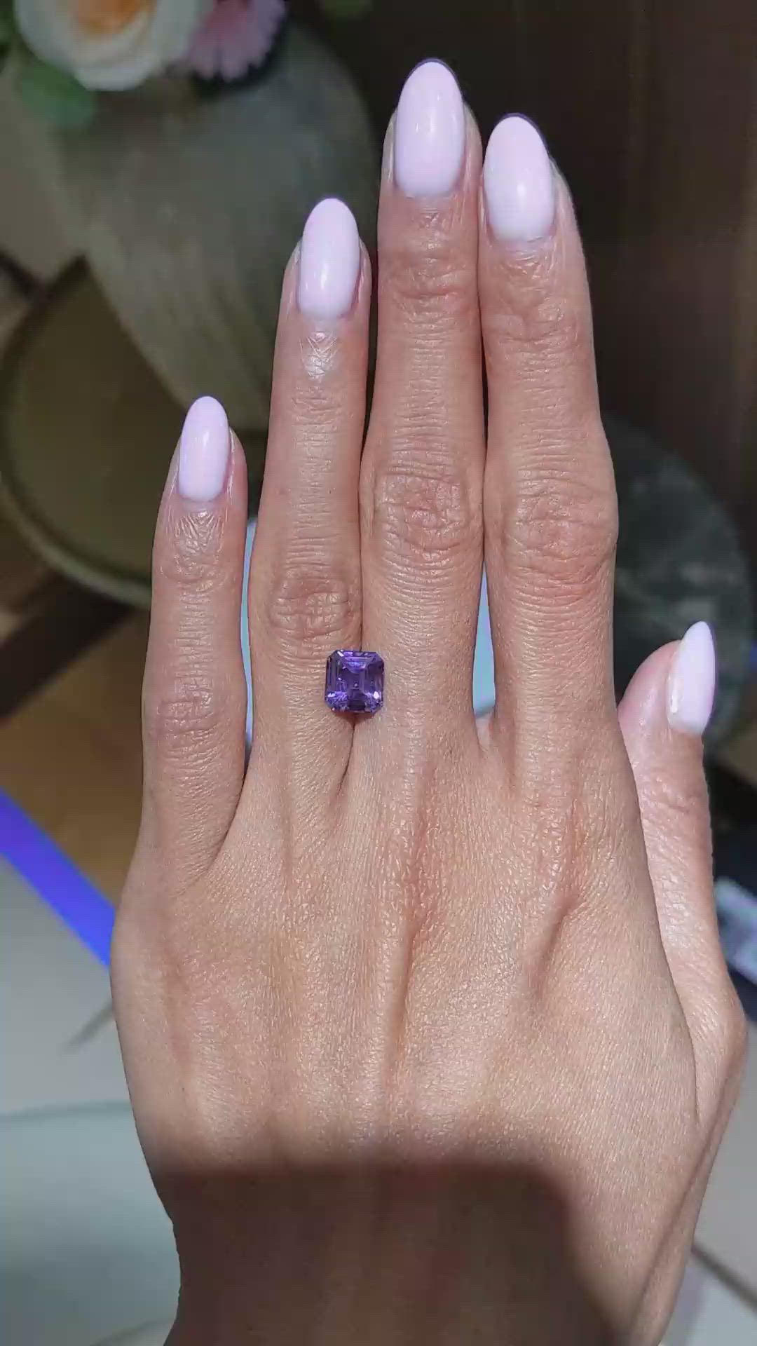 3.07 Ct. Purple Sapphire from Ceylon (Sri Lanka) Size Video