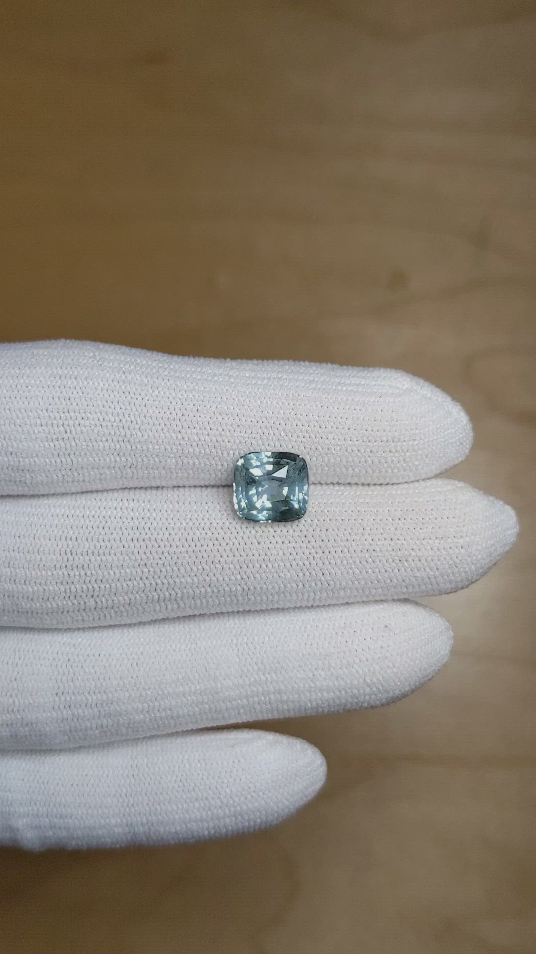 4.06 Ct. Greenish Blue Sapphire from Madagascar Size Video