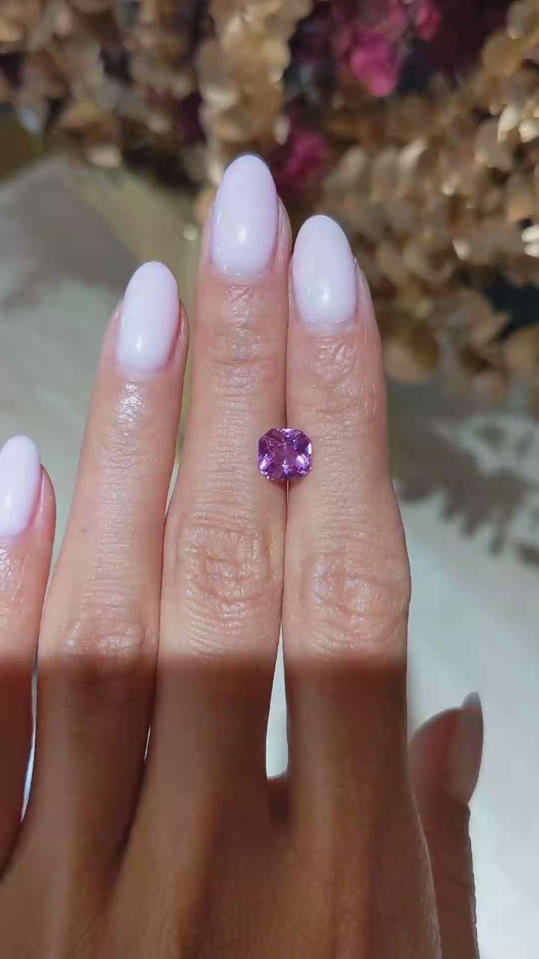 2.04 Ct. Purplish Pink Sapphire from Madagascar Size Video