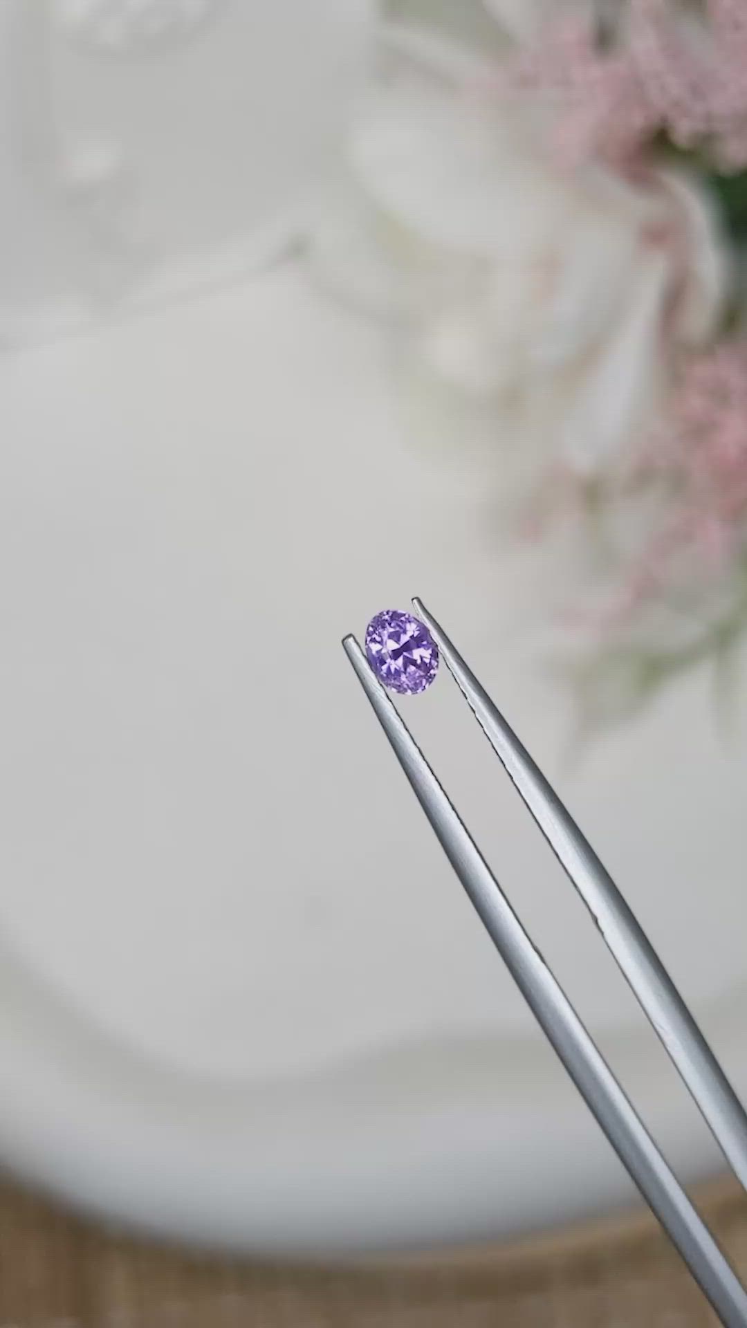 0.36 Ct. Pinkish Purple Sapphire from Ceylon (Sri Lanka) Size Video