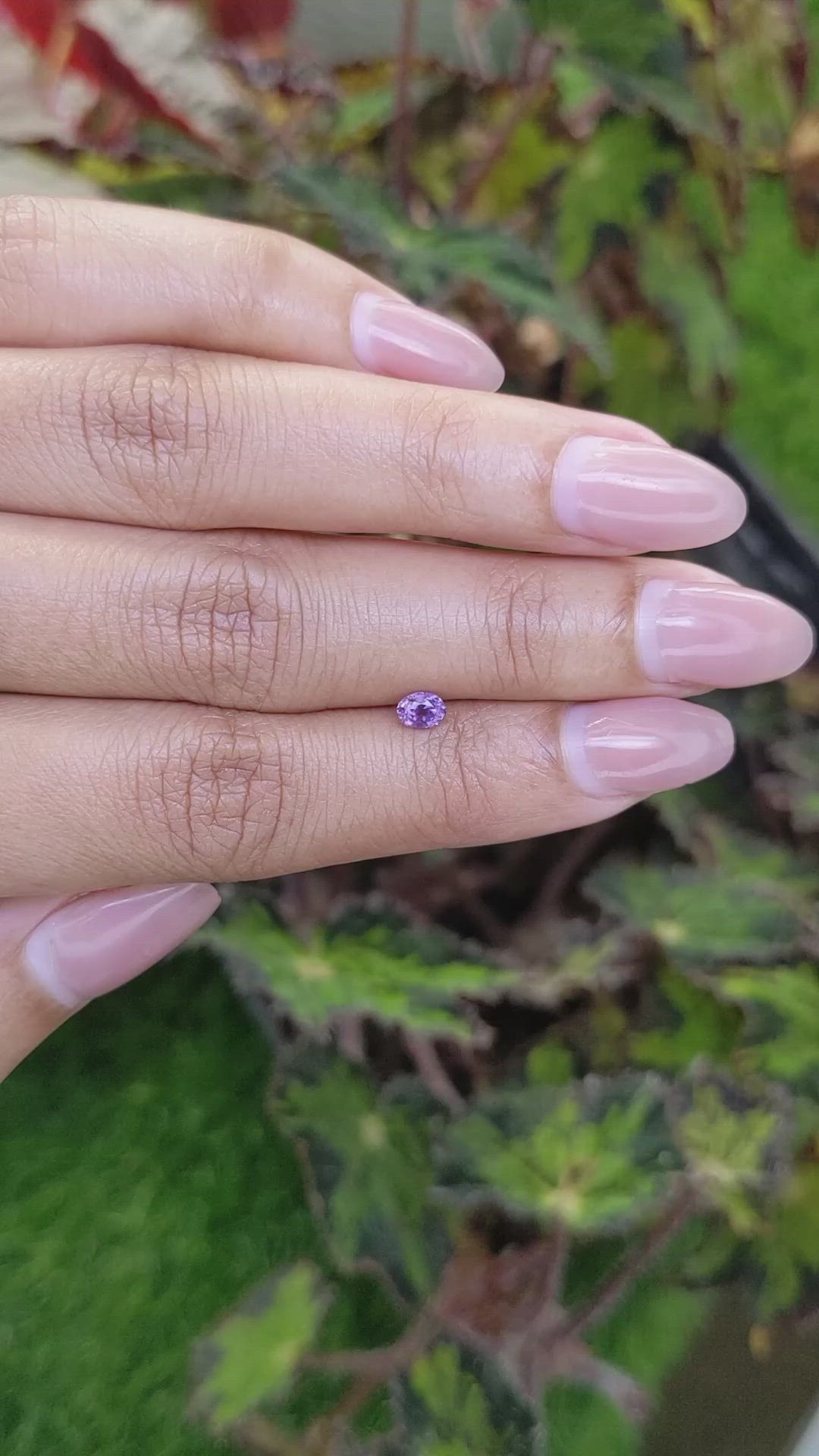 0.36 Ct. Pinkish Purple Sapphire from Ceylon (Sri Lanka) Size Video