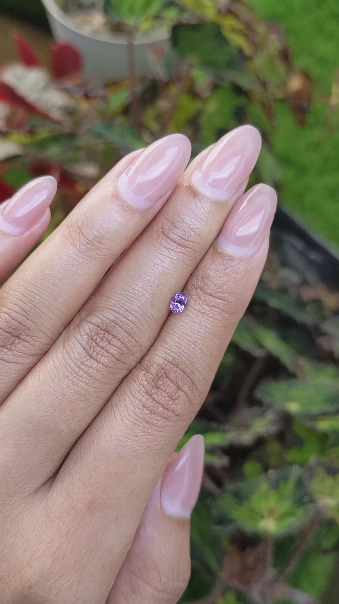 0.36 Ct. Pinkish Purple Sapphire from Ceylon (Sri Lanka) Size Video