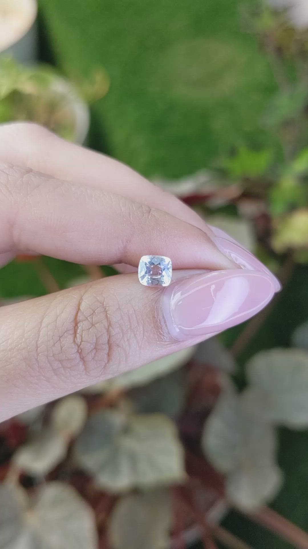 1.02 Ct. White Sapphire from Ceylon (Sri Lanka) Size Video