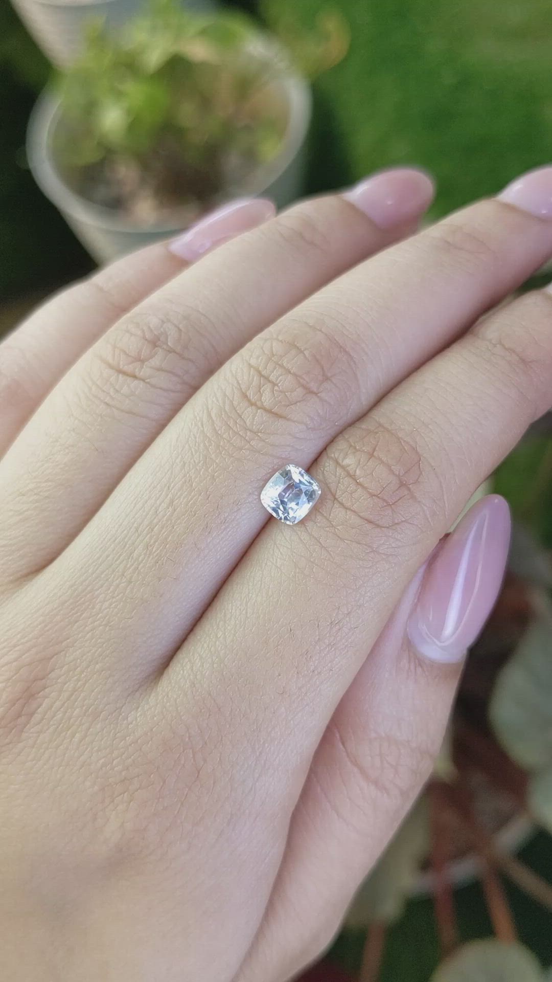 1.02 Ct. White Sapphire from Ceylon (Sri Lanka) Size Video